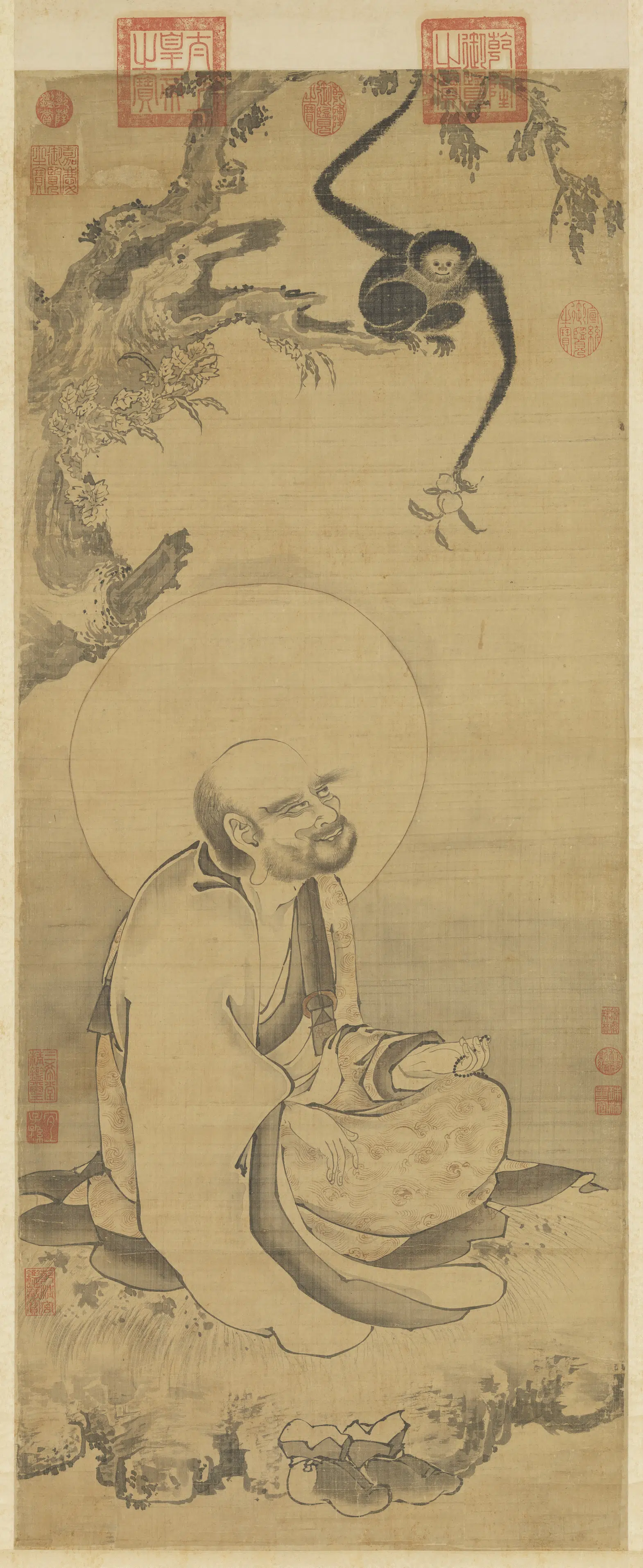 元代《元人画第三拔纳拔西尊者图轴》 第1张 元代《元人画第三拔纳拔西尊者图轴》 第1张