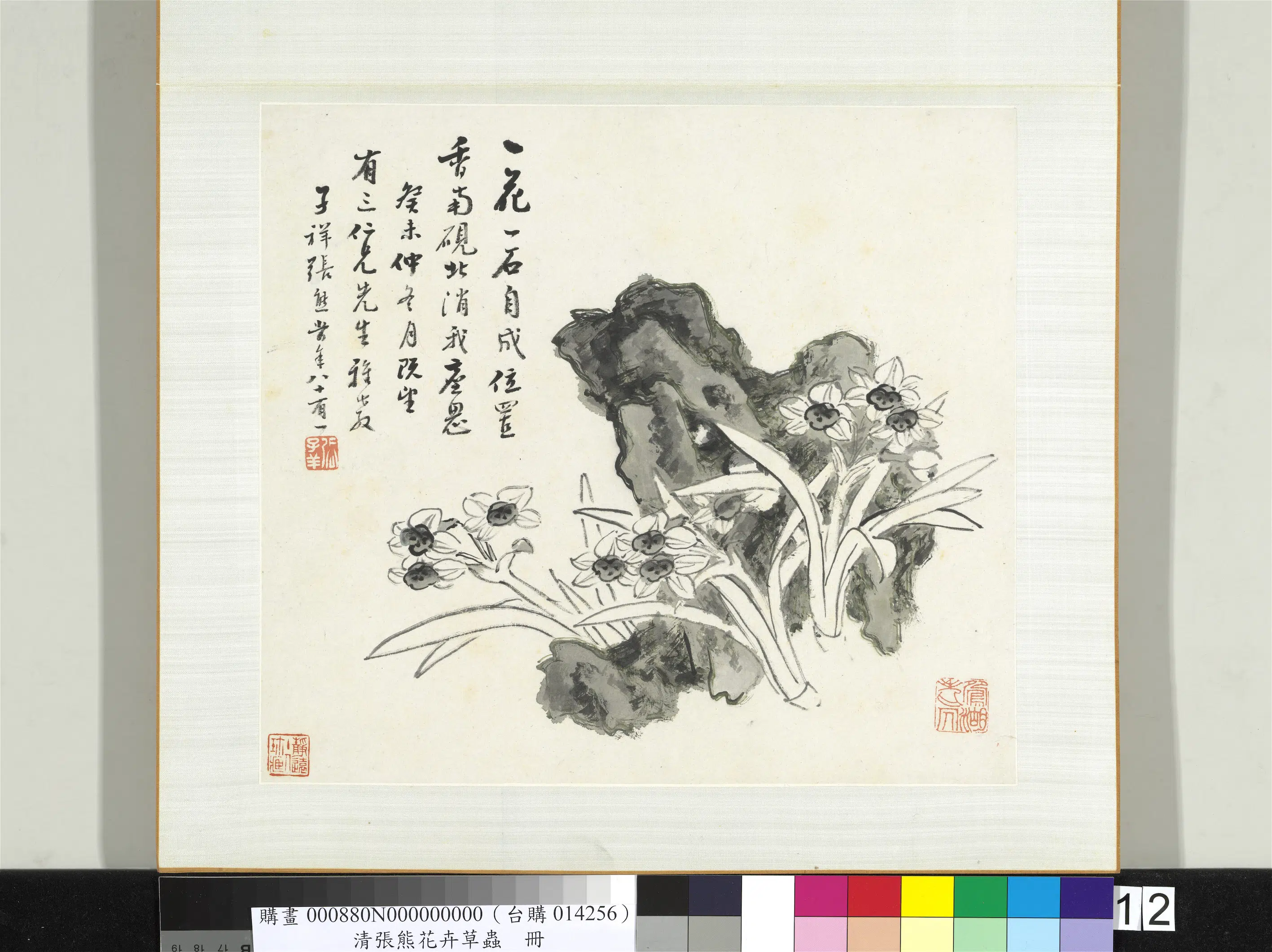 清代【张熊】《花卉草虫册-（十二）》