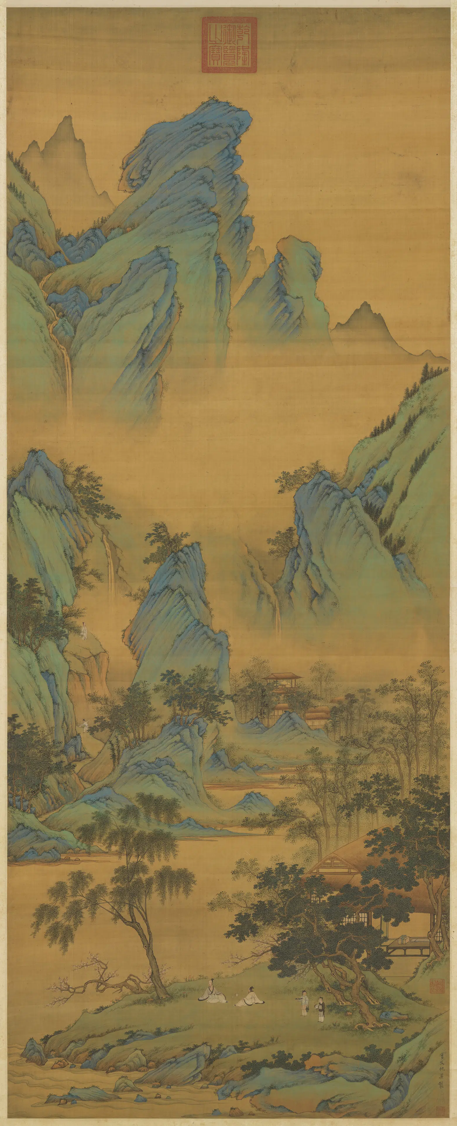 明朝【仇英】《春山吟赏图轴》