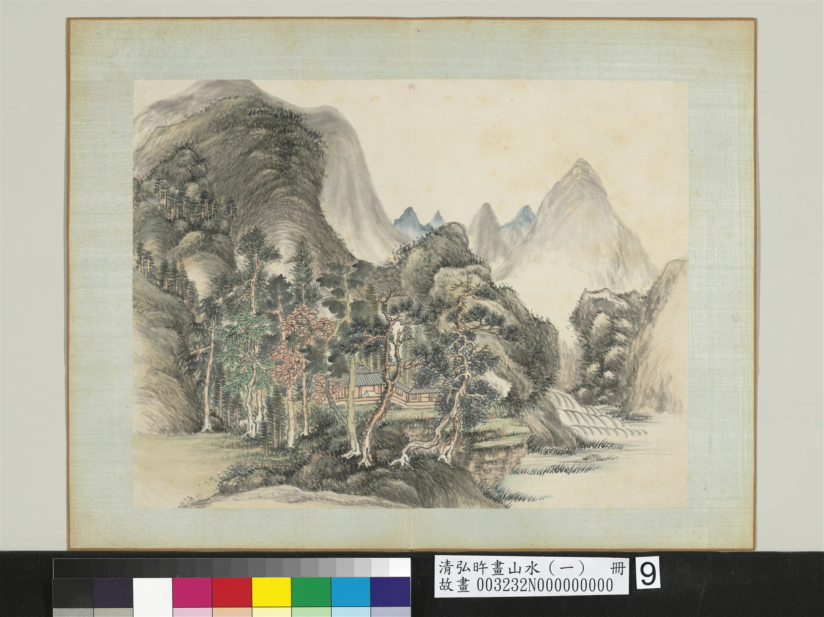 清代【爱新觉罗弘旿】《画山水（一）册-梧馆延清》