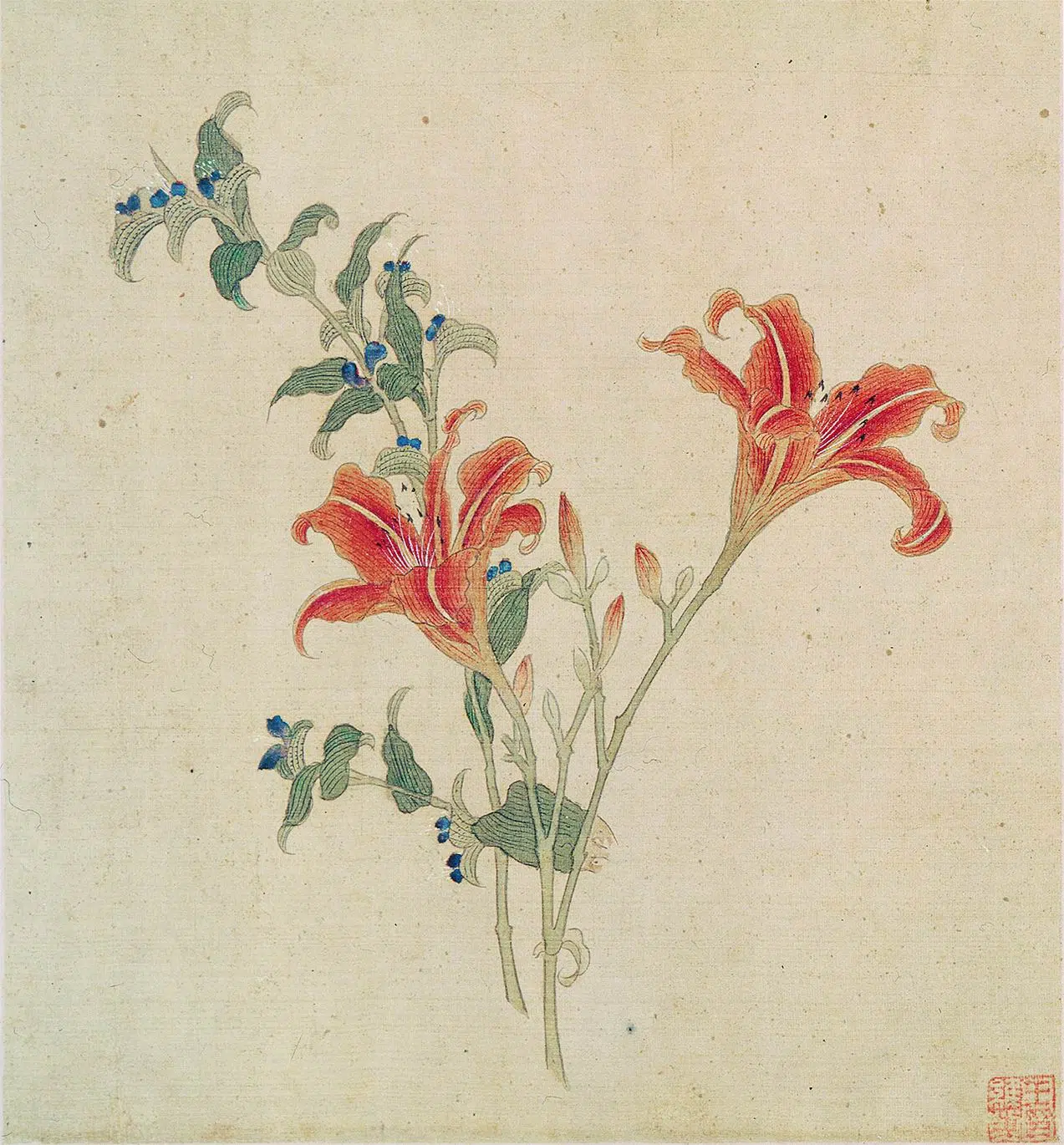 明朝【王维烈】《设色花卉册（十开）》 第11张