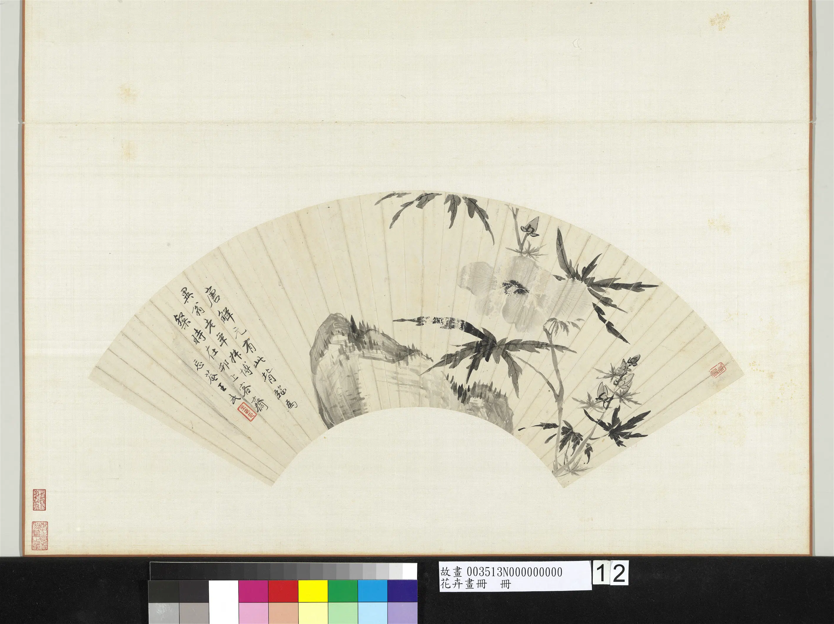 清代【王武】《花卉画册-秋葵》 第1张 清代【王武】《花卉画册-秋葵》 第1张