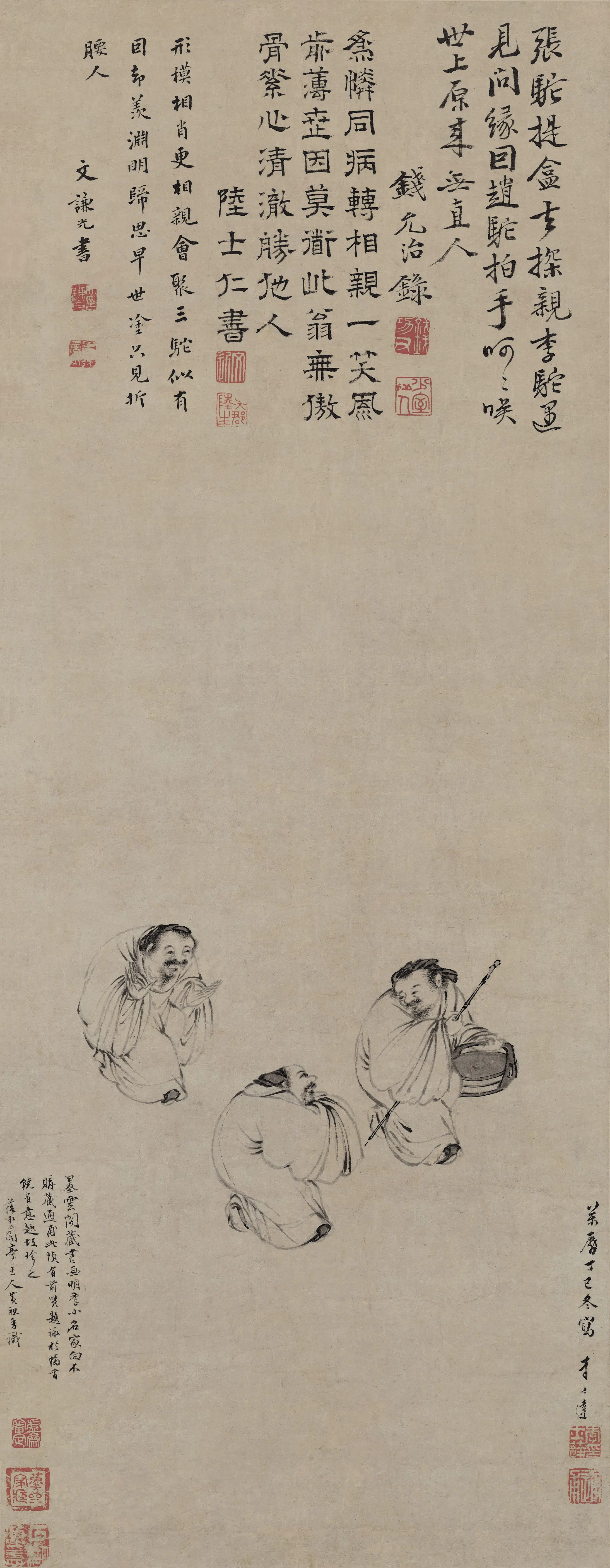 明朝【李士达】《三驼图轴》