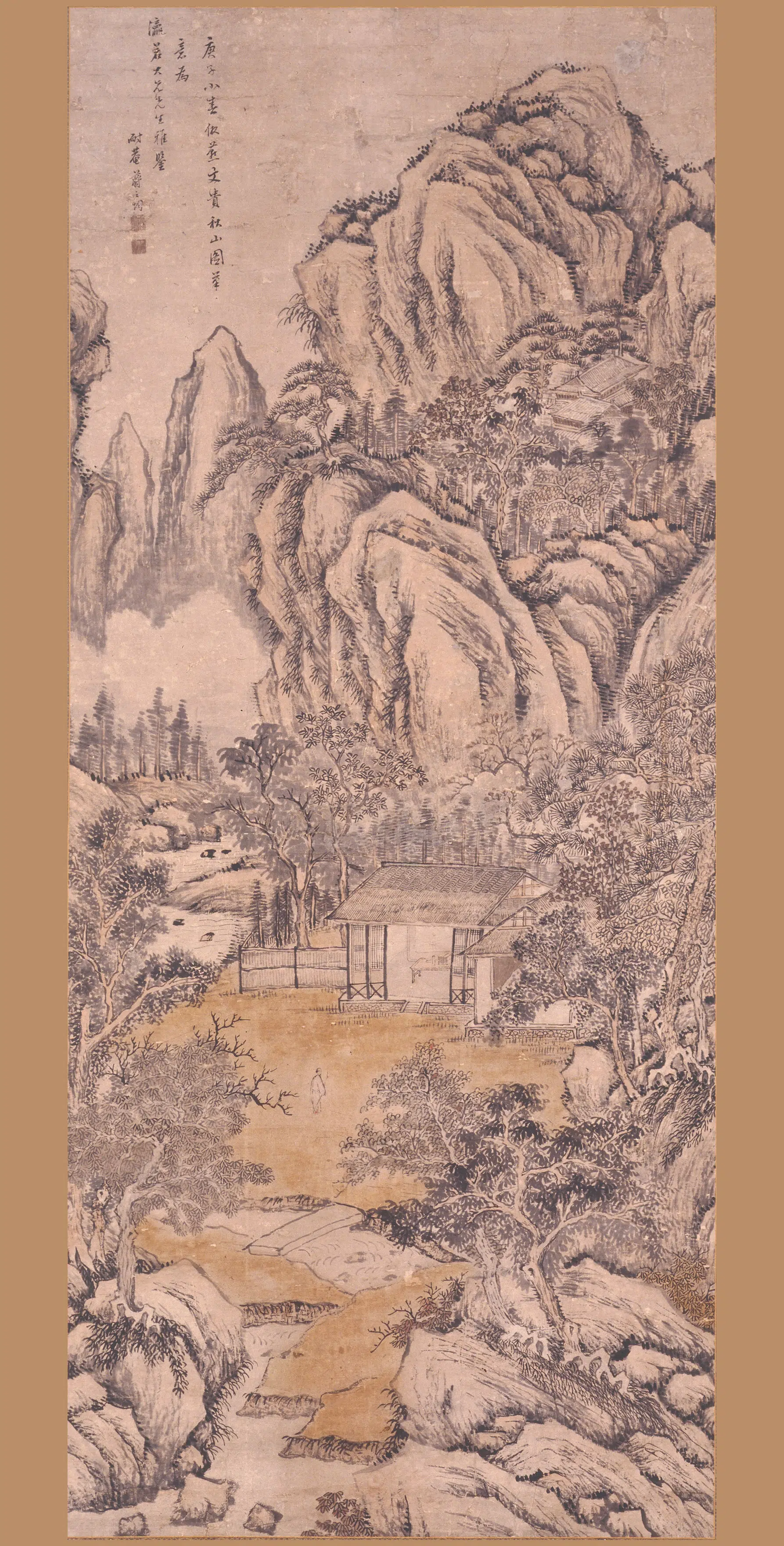 清代【蒋之均】《秋山图轴》