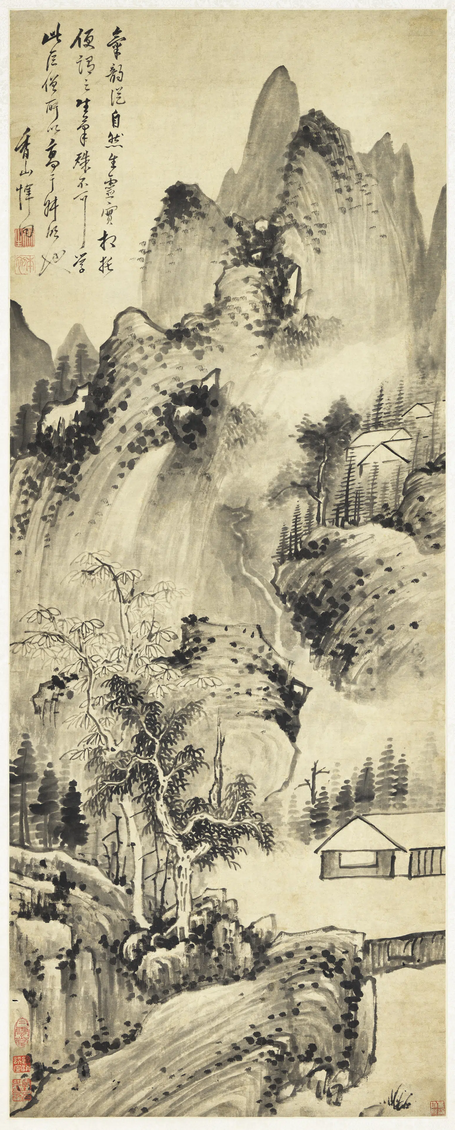 明朝【恽向】《仿巨然山水图轴》