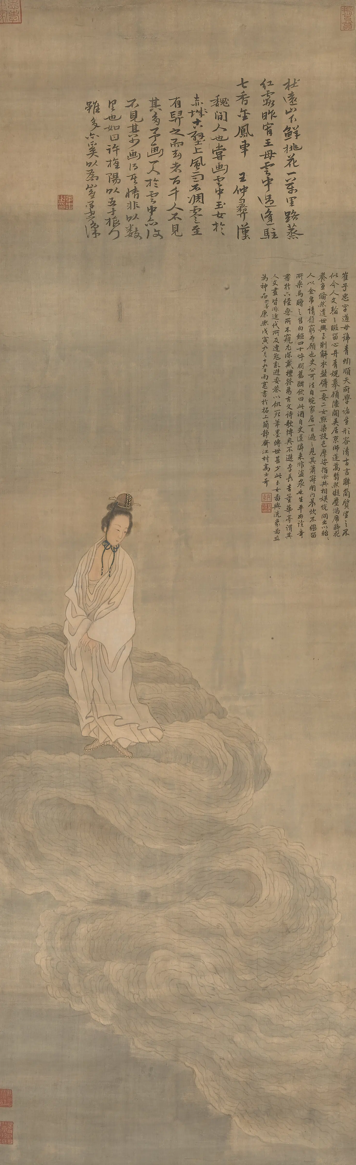 明朝【崔子忠】《云中玉女图轴》