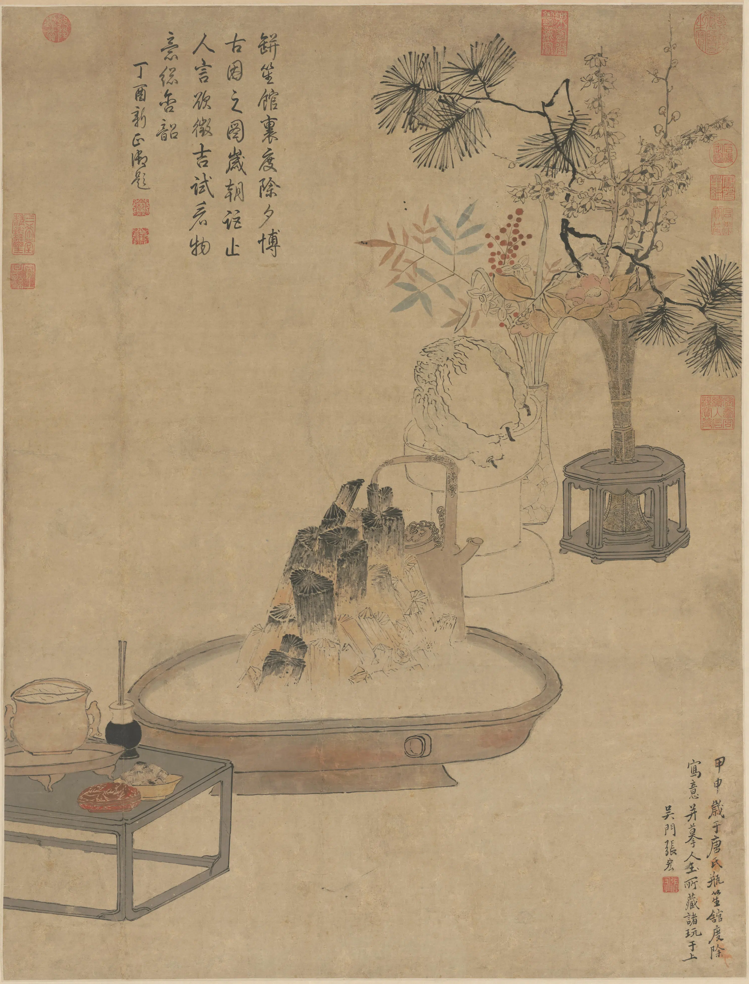 明朝【张宏】《岁朝轴》