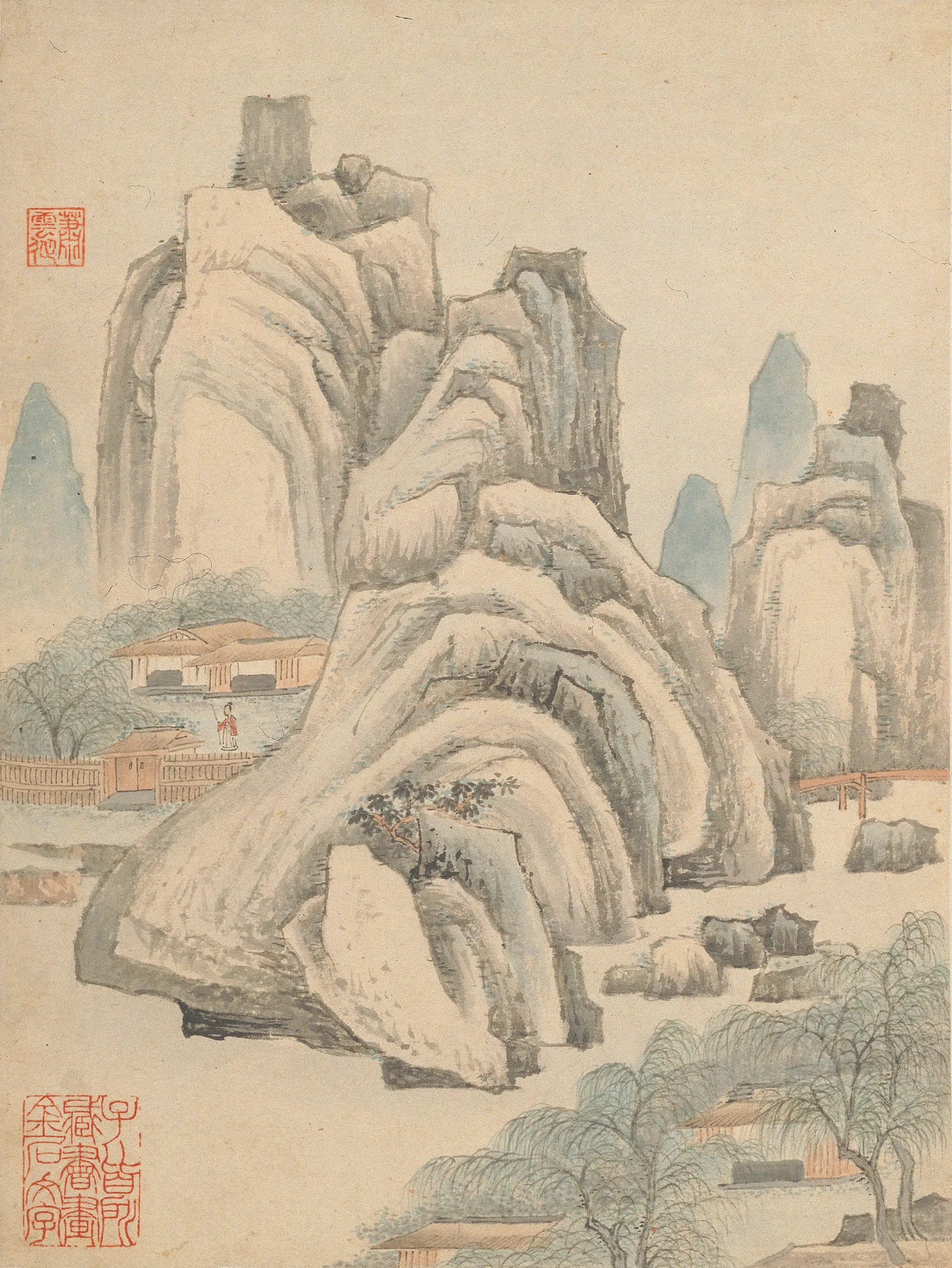 清代【萧云从】《山水册》 第6张 清代【萧云从】《山水册》 第6张