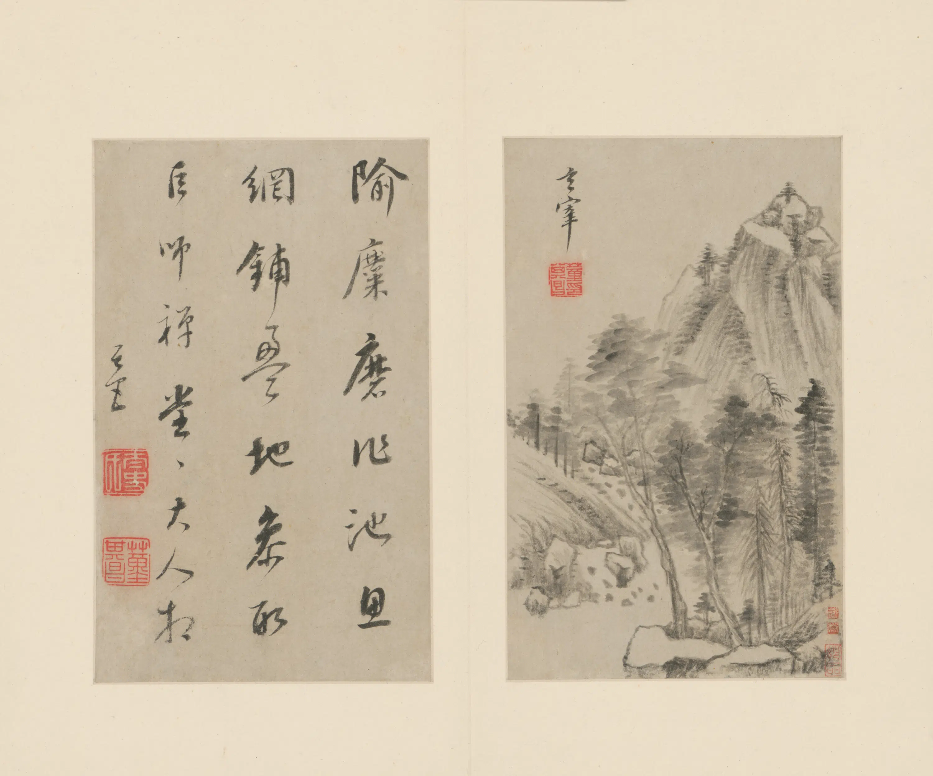 明朝【董其昌】《山水册-1(10开)》 第8张 明朝【董其昌】《山水册-1(10开)》 第8张