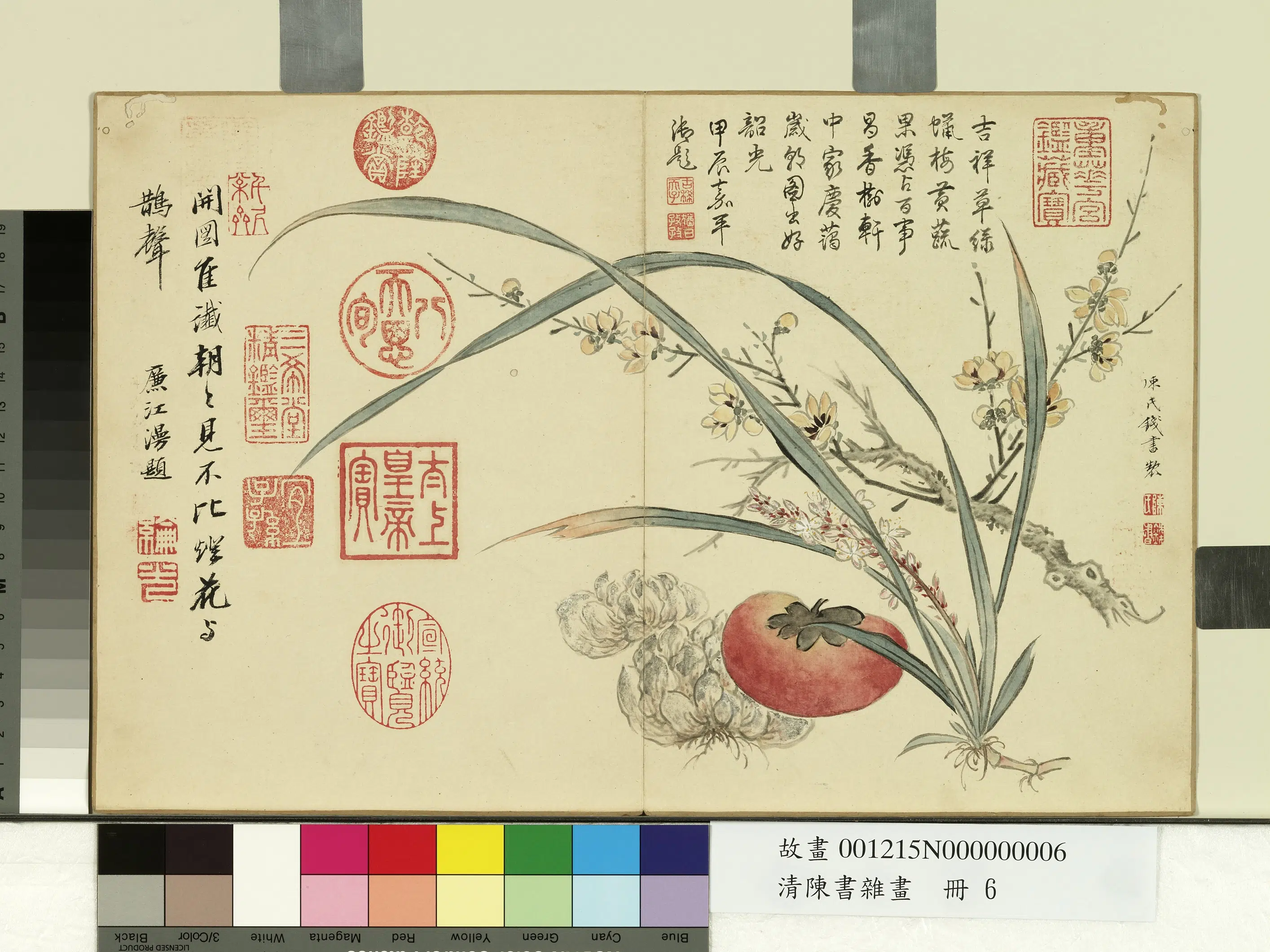 清代【陈书】《杂画册-吉祥花》