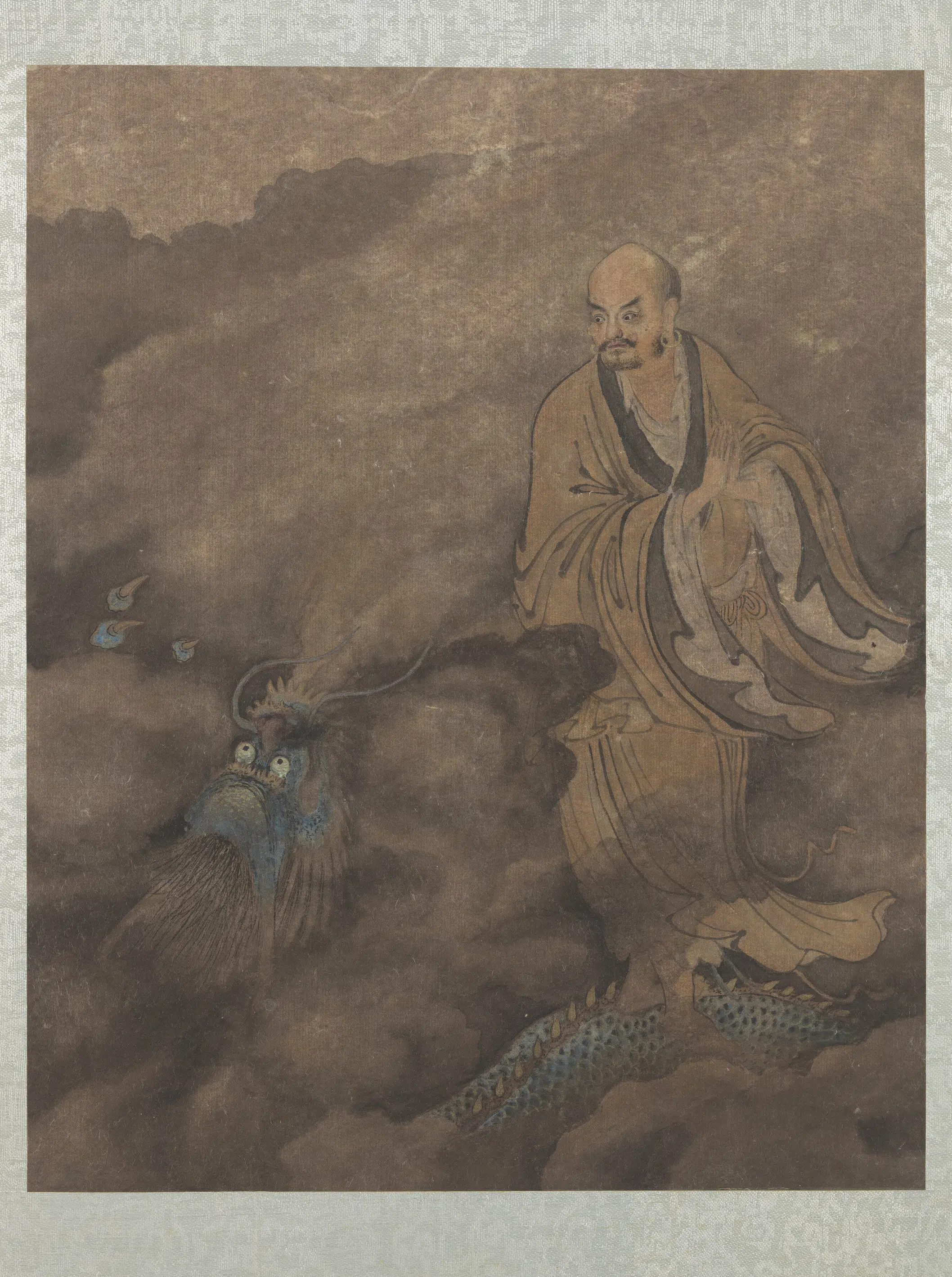 明朝【郑重】《十八应真像册-应真像（九）》