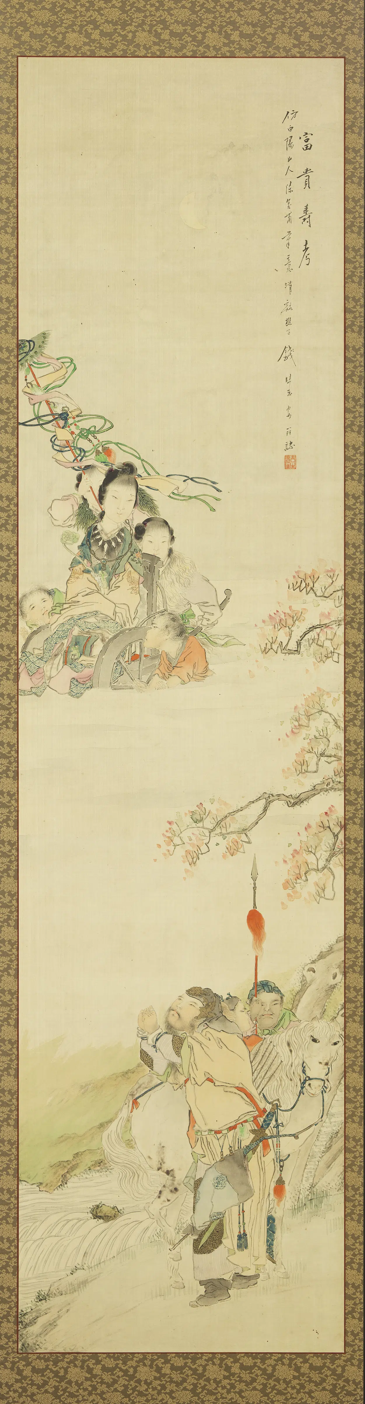 清代【钱慧安】《钱慧安_人物十二屏风富贵寿考》