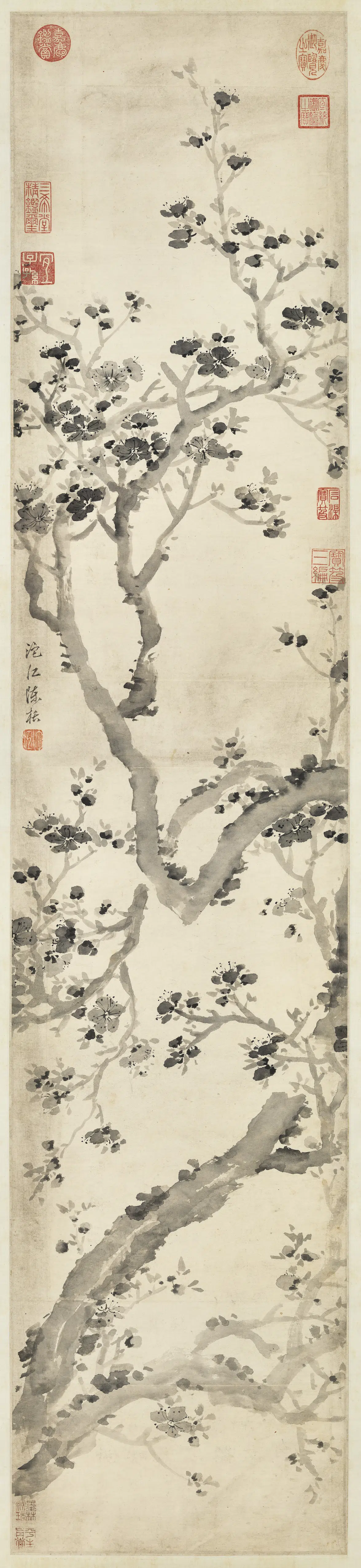 明朝【陈栝】《画花卉图轴》