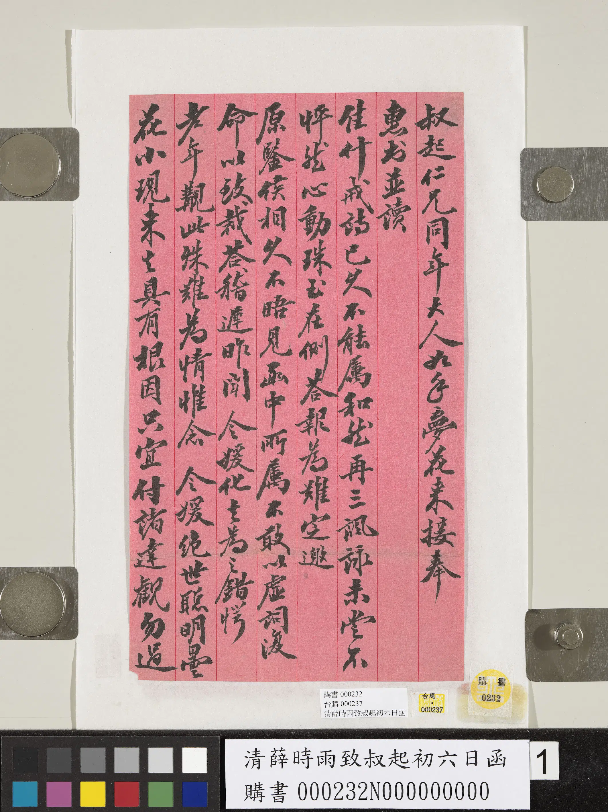 清代【薛时雨】《致叔起初六日函》