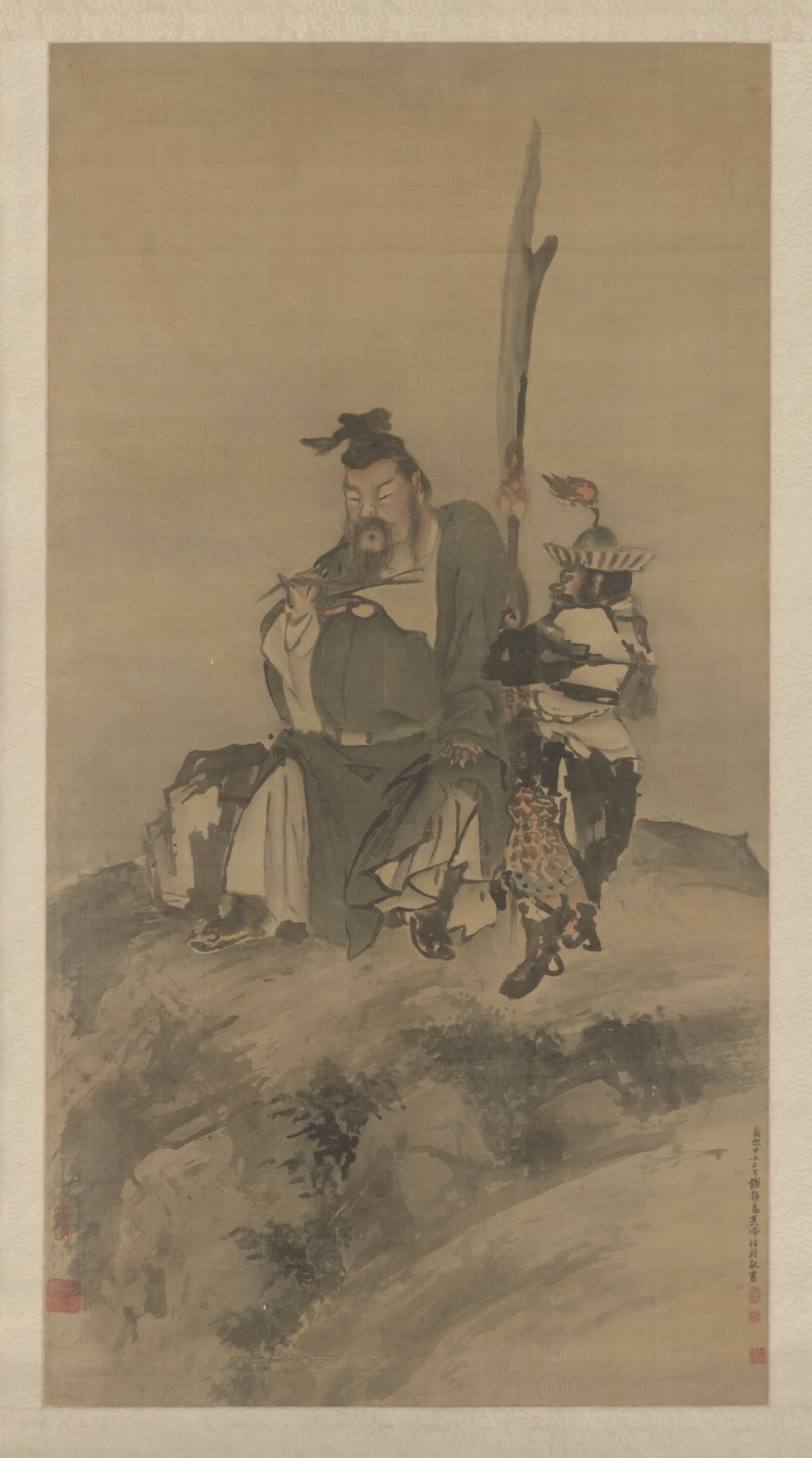 清代【高其佩】《画关羽像轴》