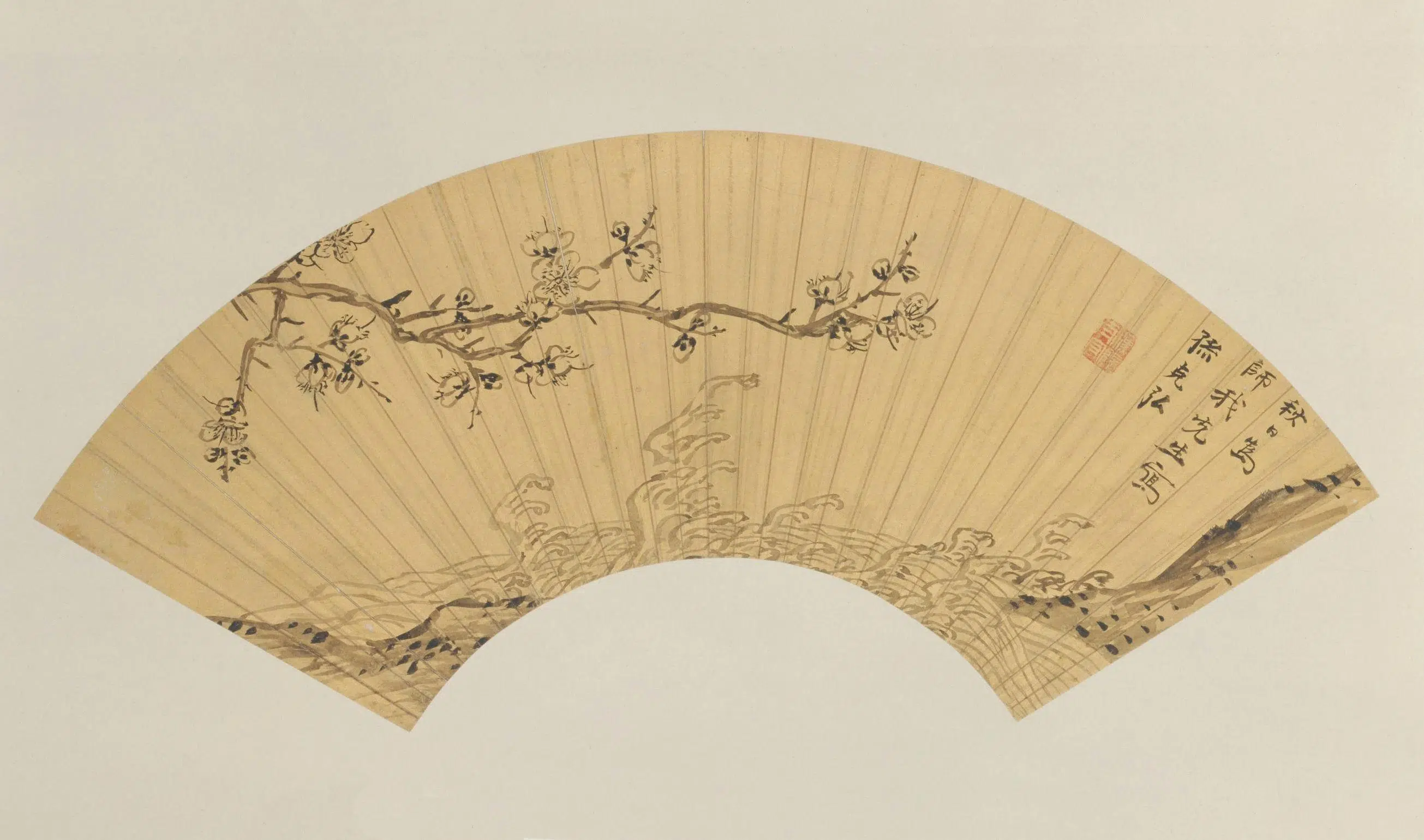 明朝【孙克弘】《梅花图扇页》