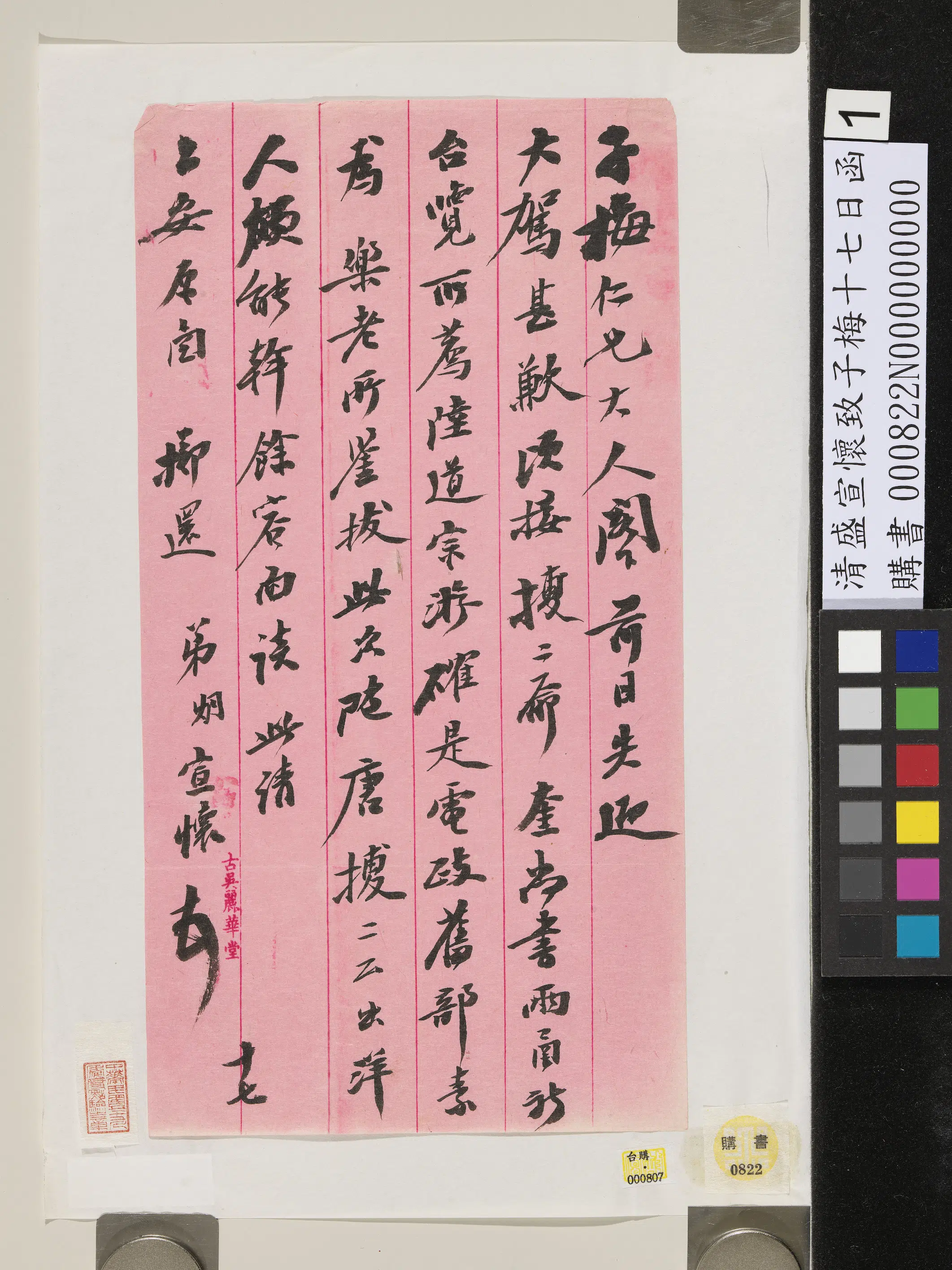 清代【盛宣怀】《致子梅十七日函》