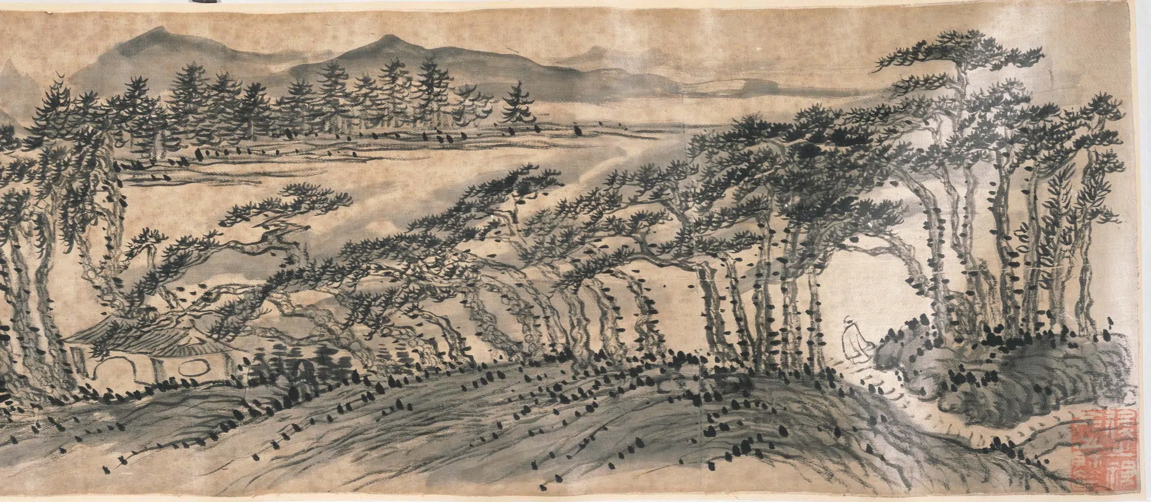 清代【梅清】《岩溪别意图卷》 第4张