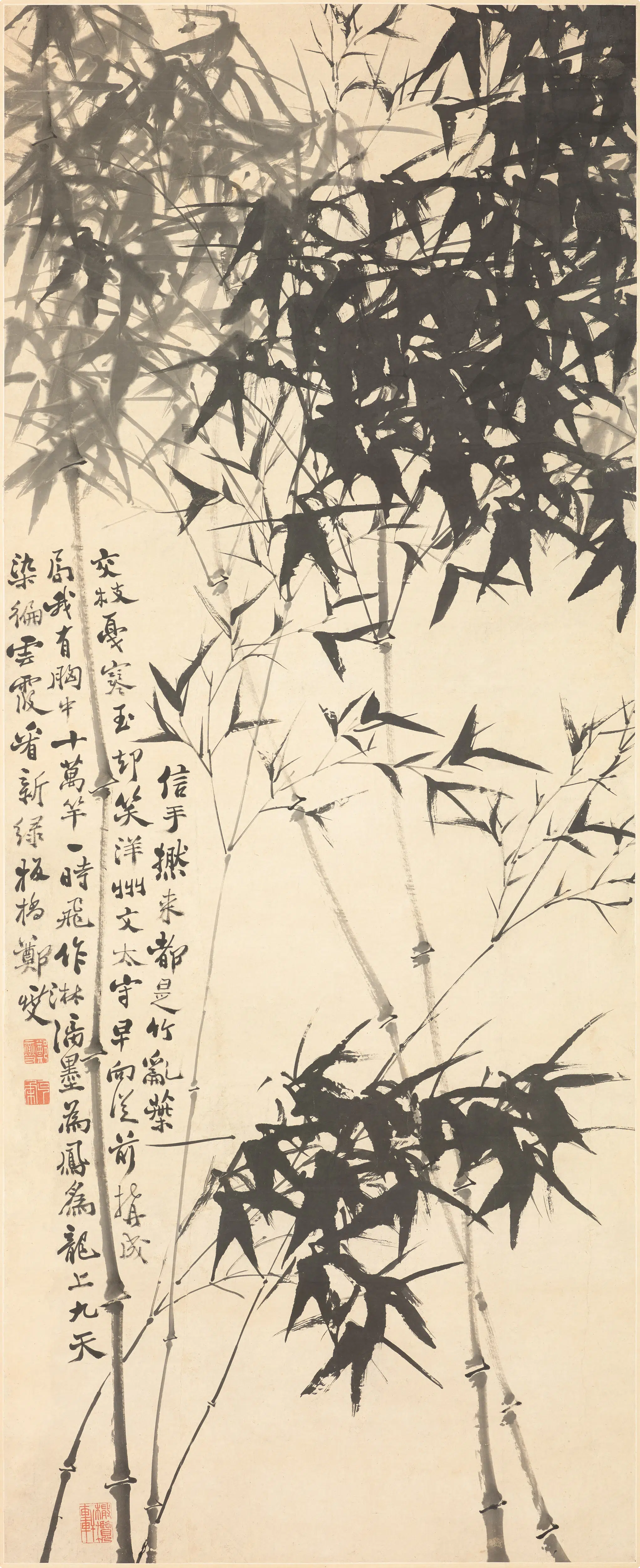 清代【郑板桥（郑燮）】《墨竹图轴-4》