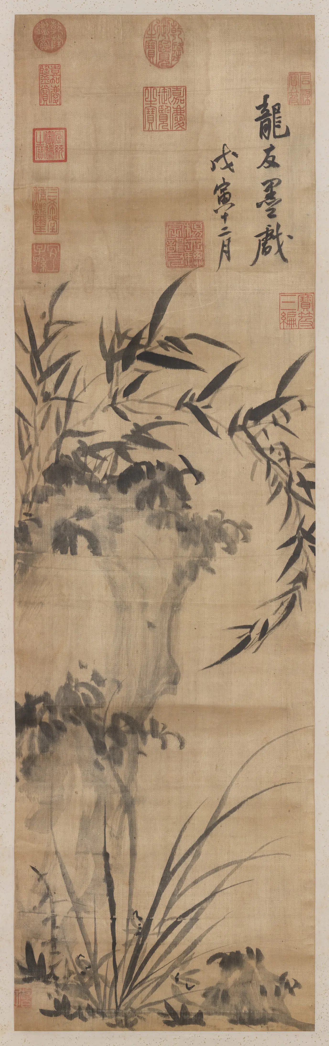 明朝【杨文骢】《画兰竹图轴》