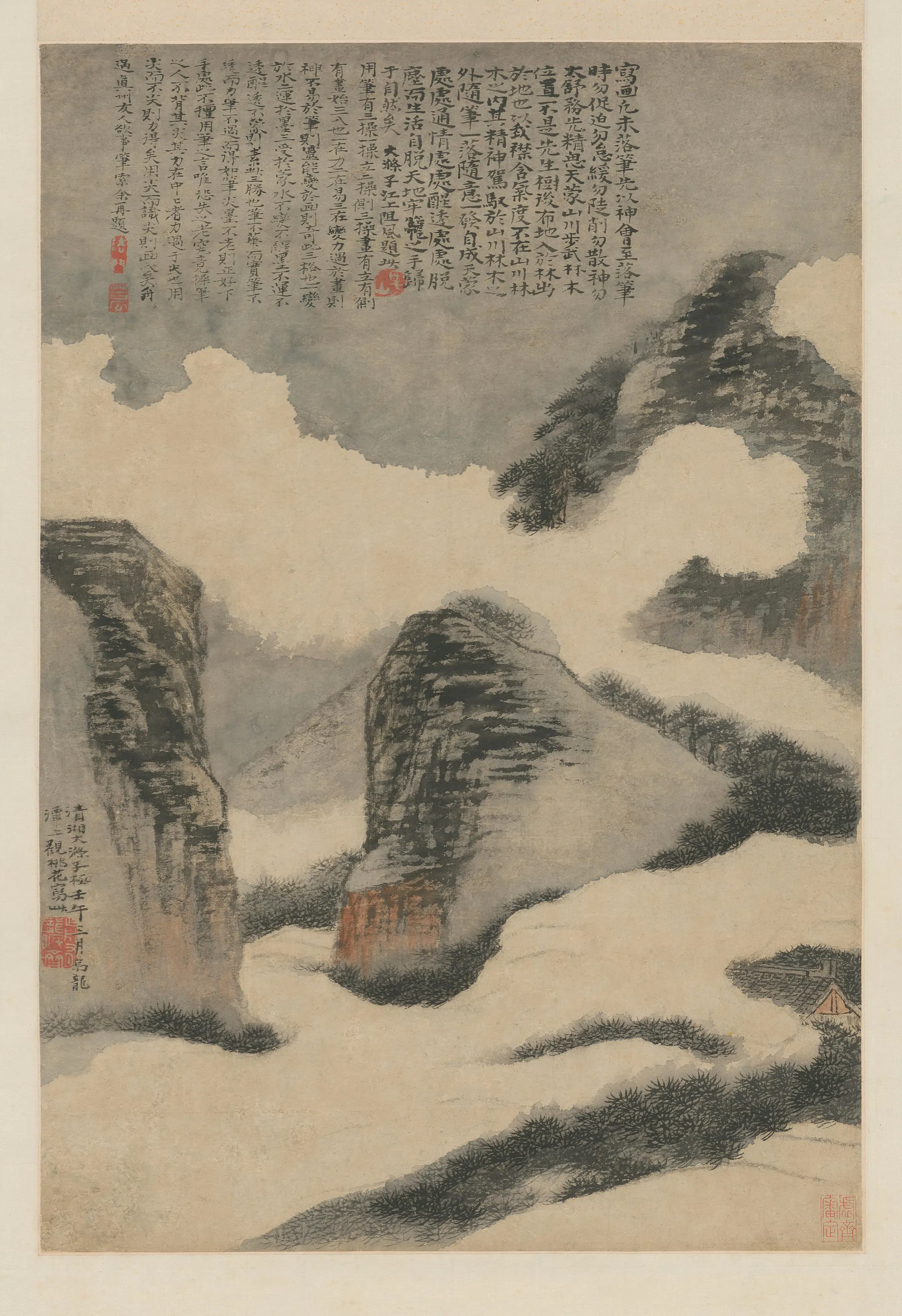 清代【石涛】《云山图轴》