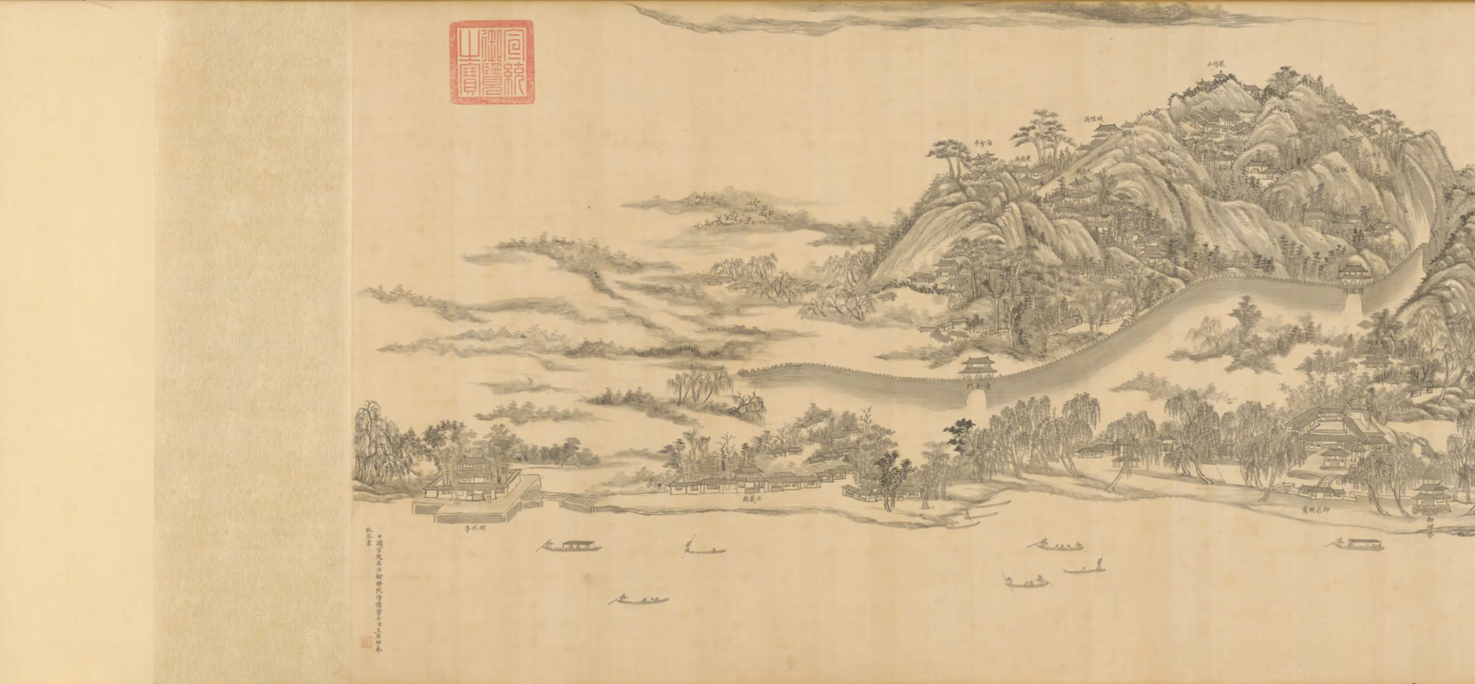 清代【王原祁】《西湖图卷》
