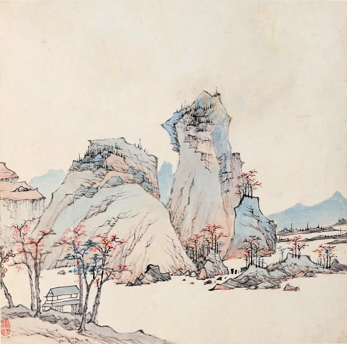 清代【弘仁】《山水册》 第2张
