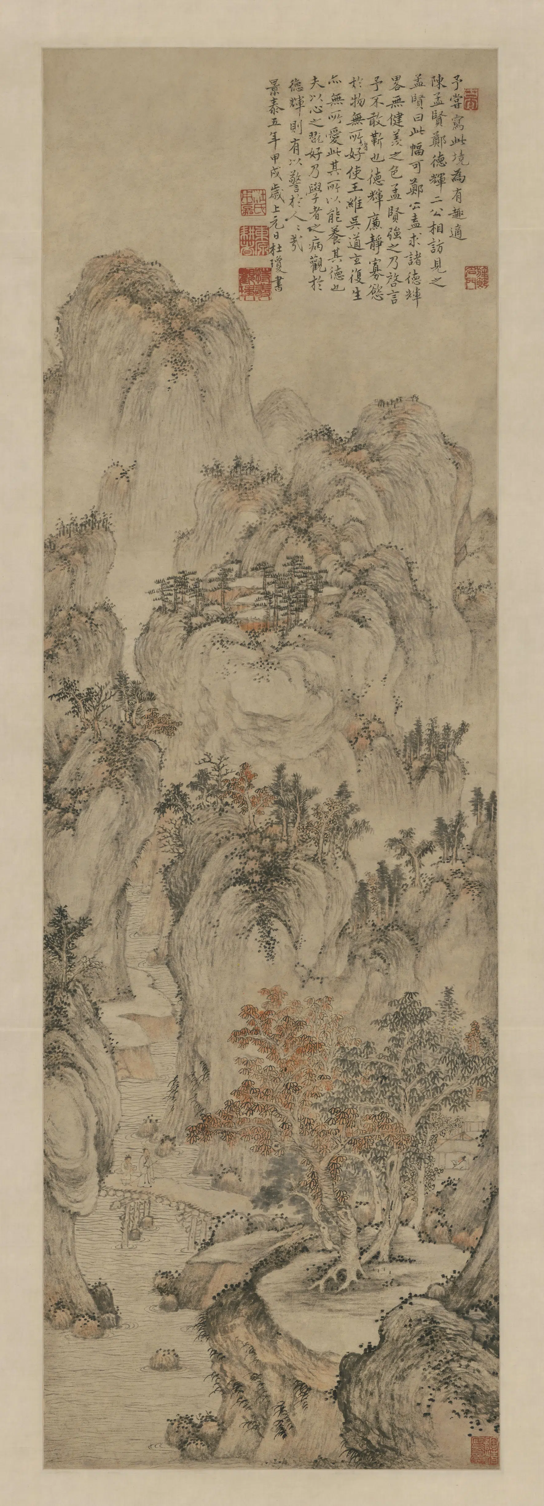 明朝【杜琼】《山水图轴》