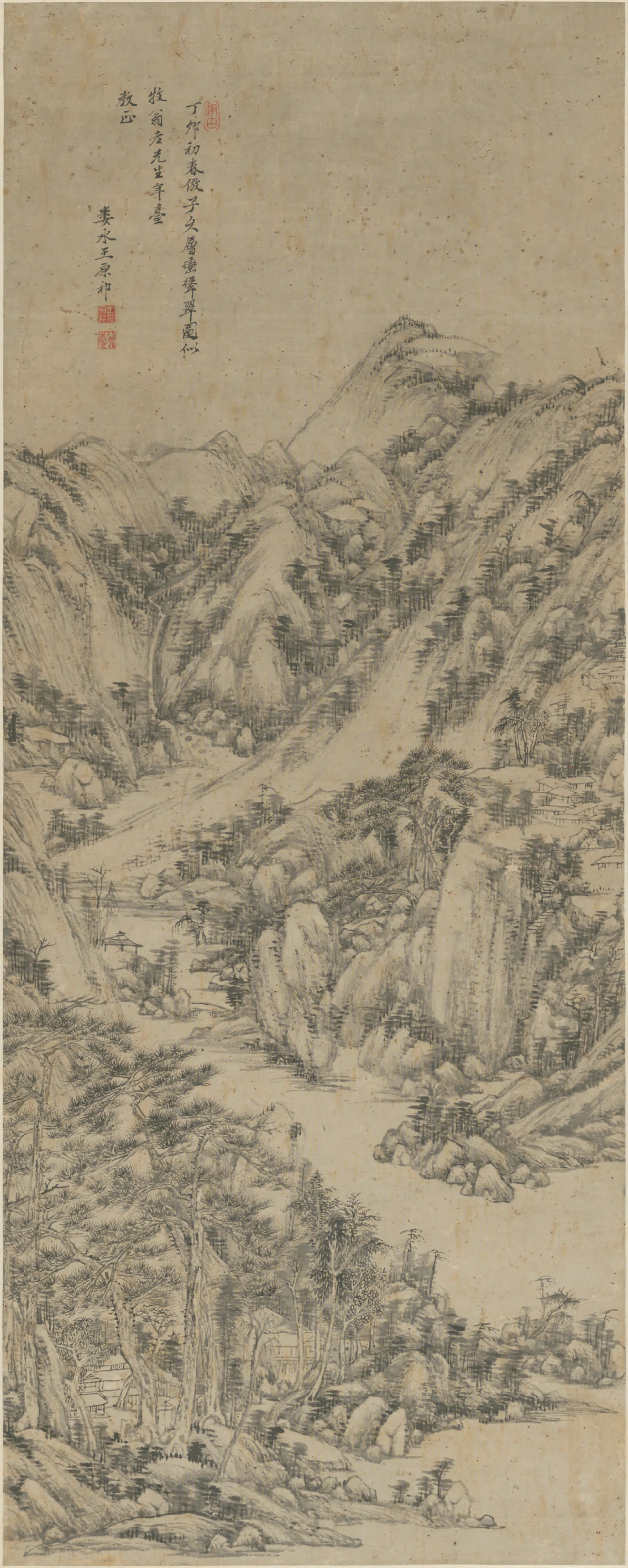 清代【王原祁】《层峦耸翠轴》