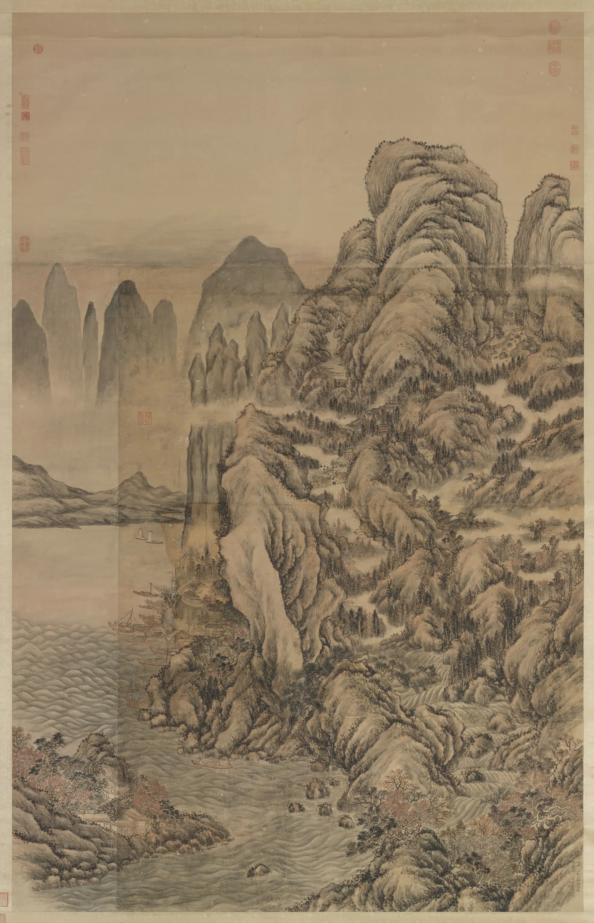 清代【董邦达】《返照归云图轴》