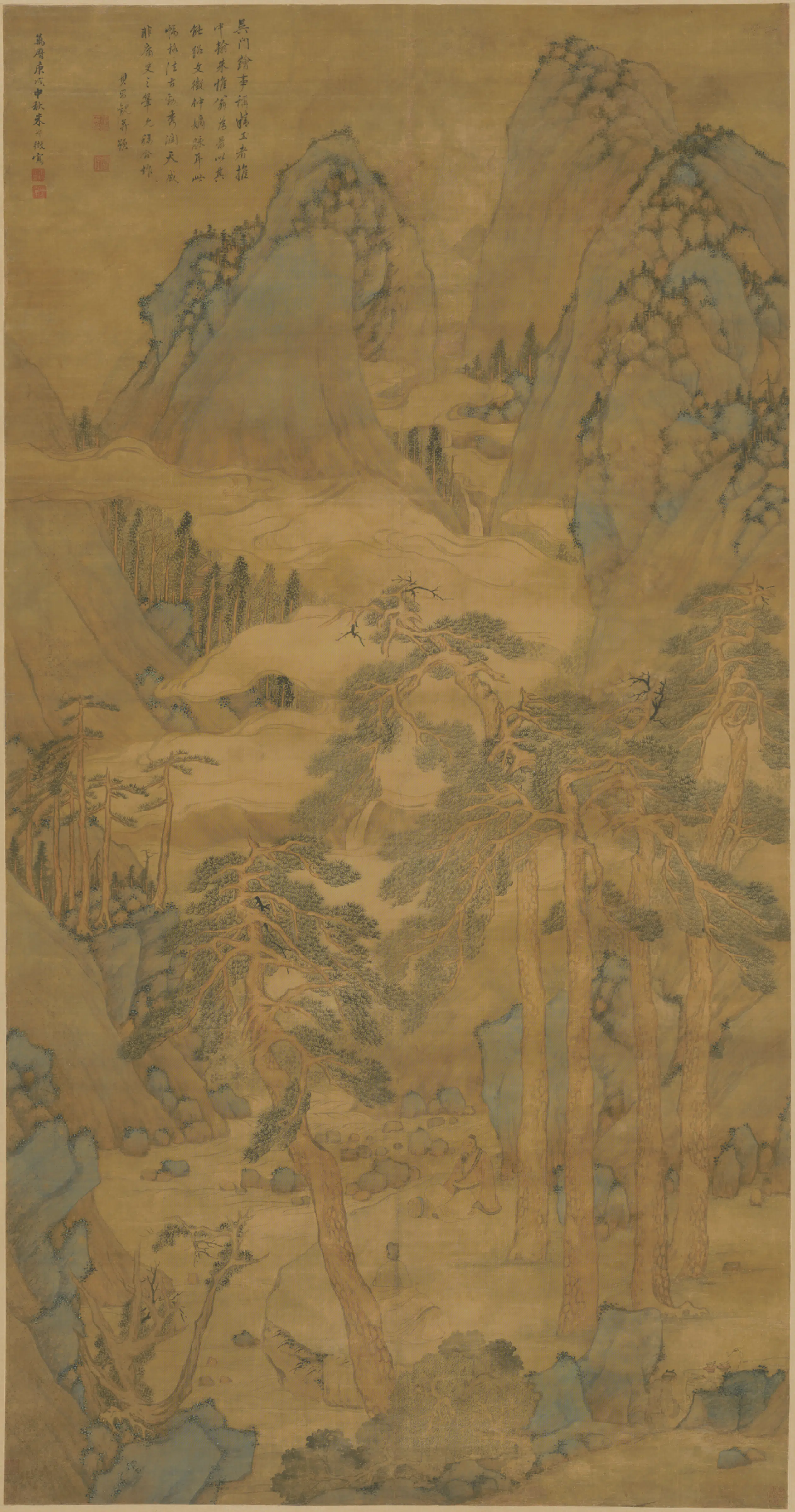 明朝【朱叔征】《山水轴》