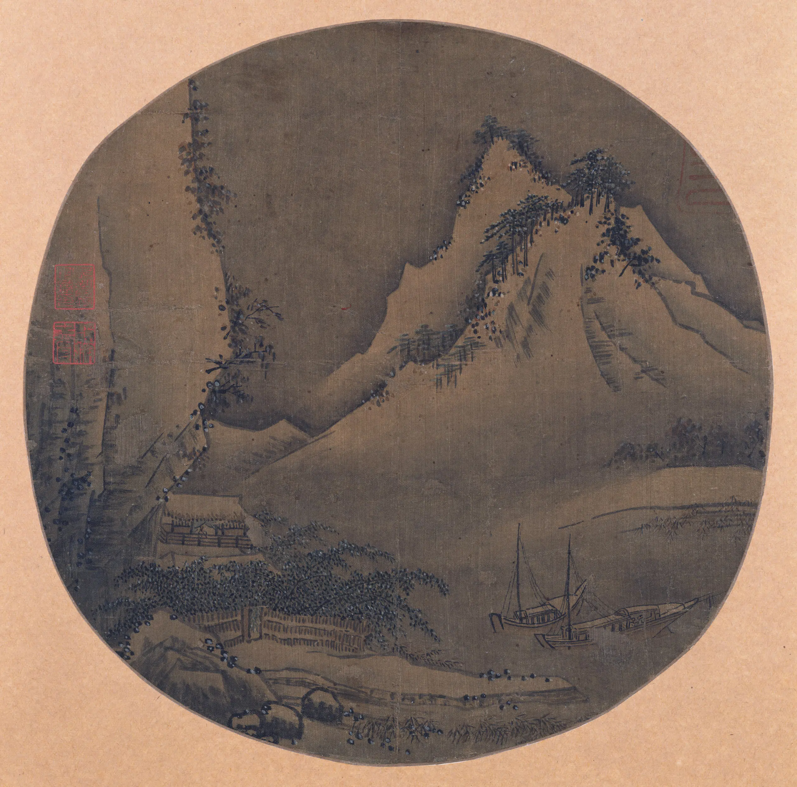 宋代【宋人】《雪江归棹图纨扇页》