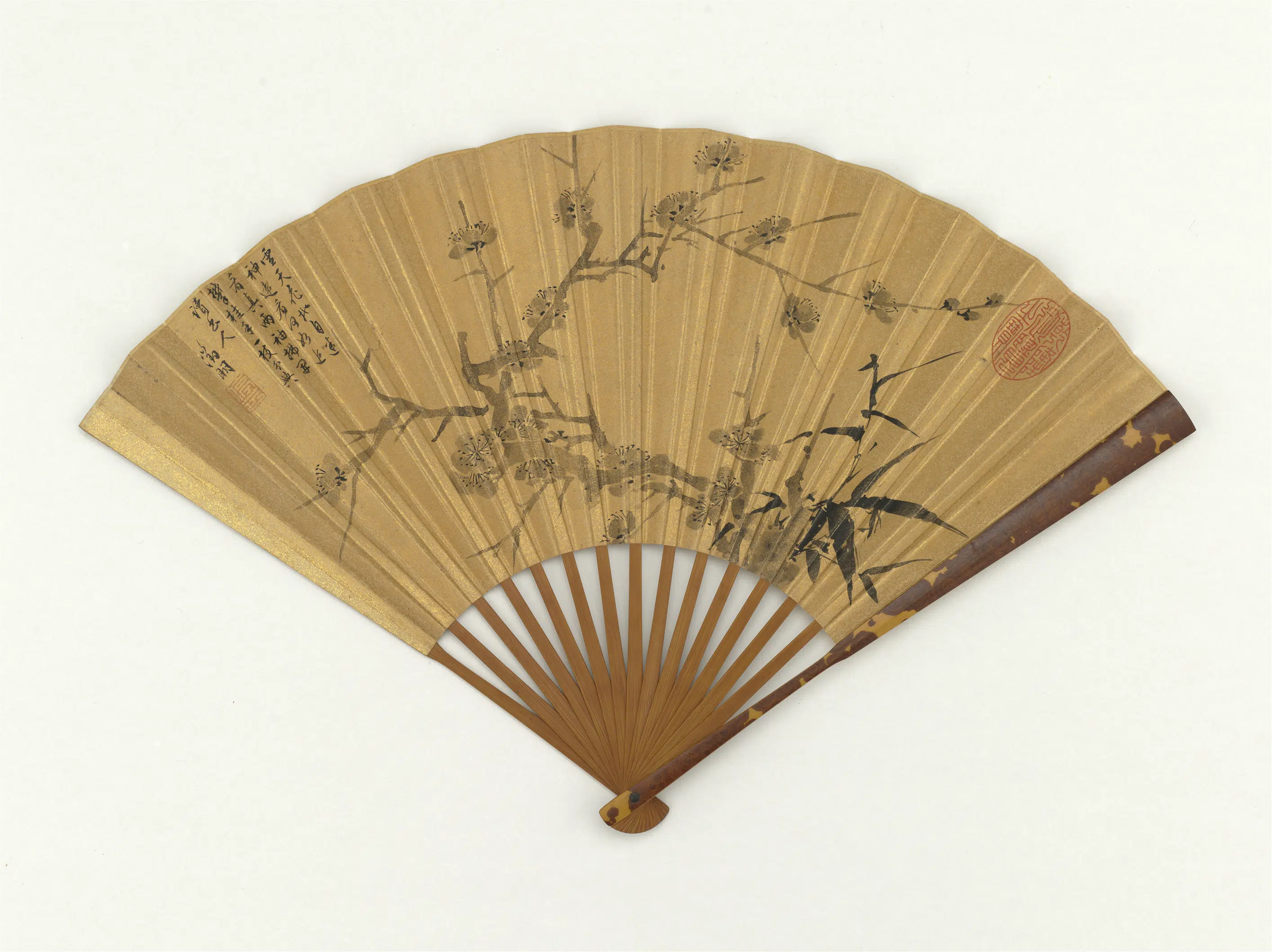 明朝【文征明徵明】《画梅竹-成扇》