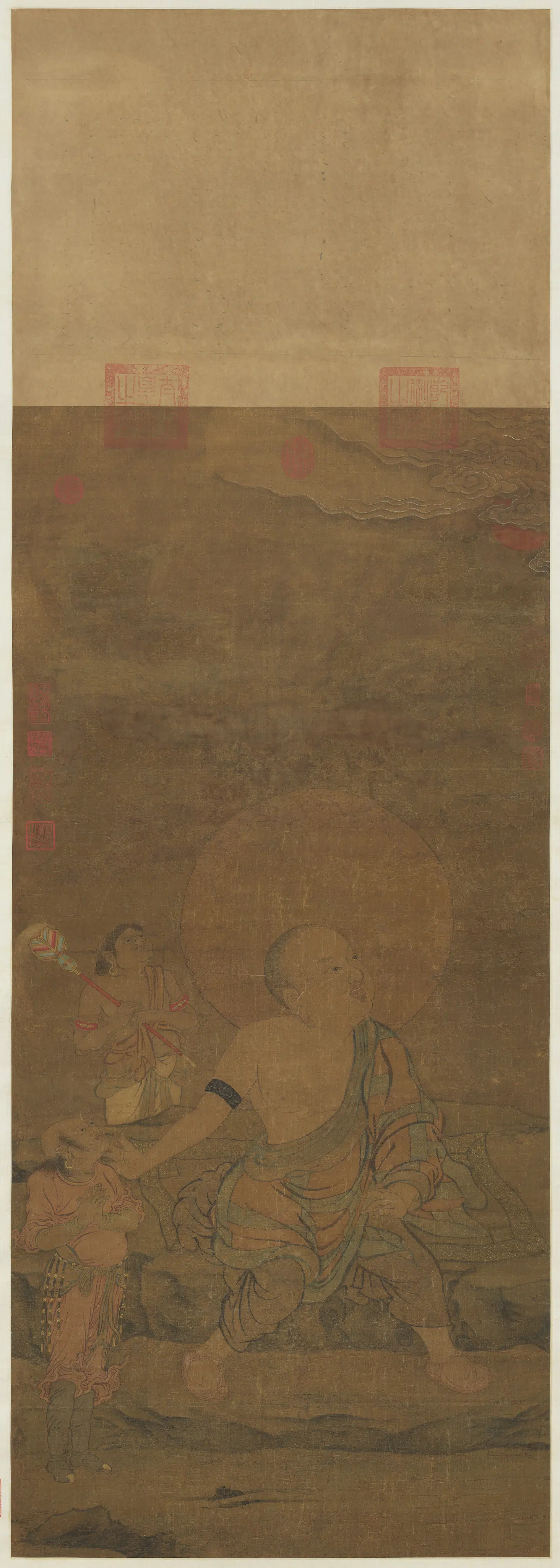 宋代《宋人画十六尊者（三）图轴》