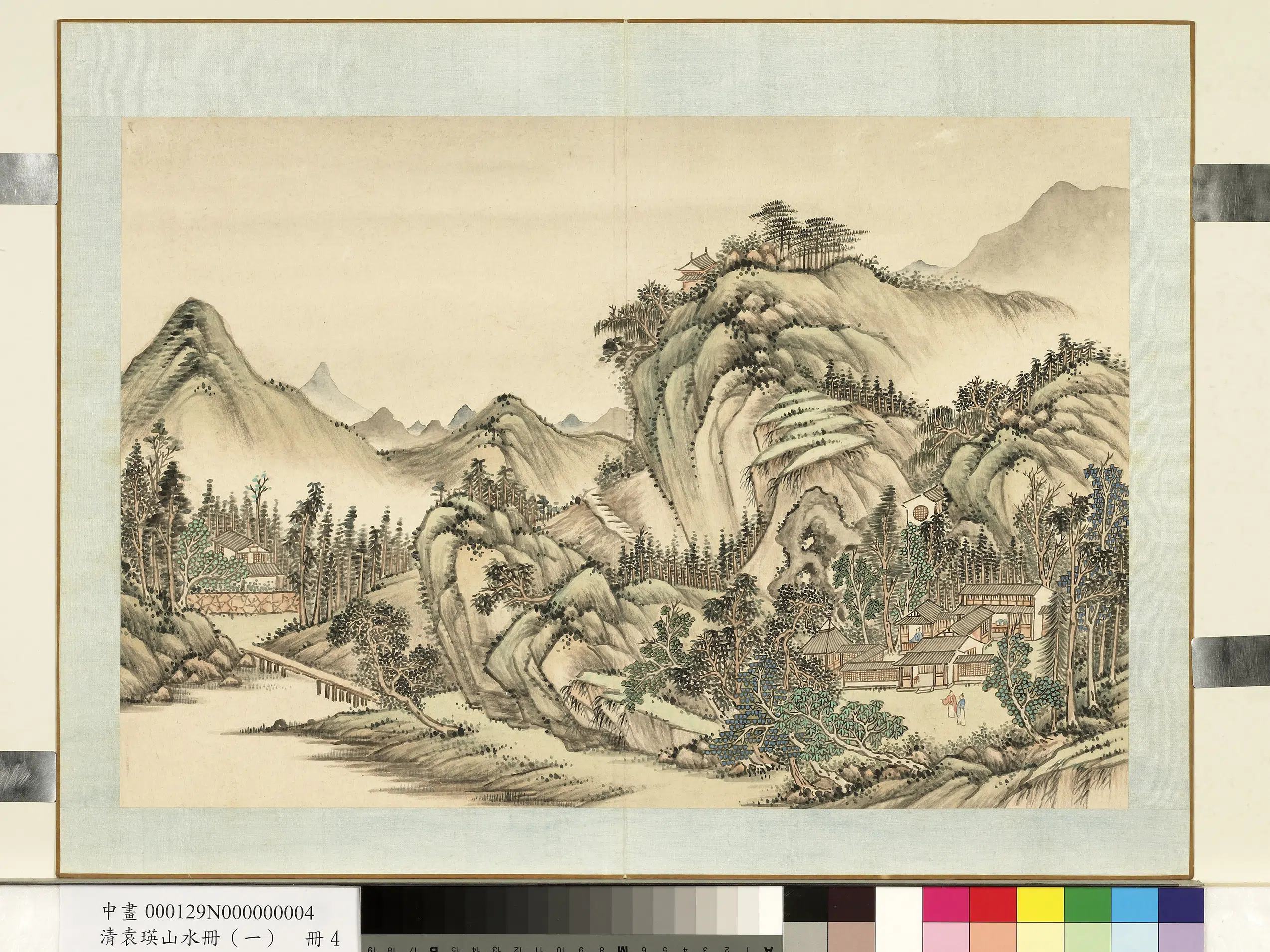 清代【袁瑛】《山水册（一）翠巘结庐》