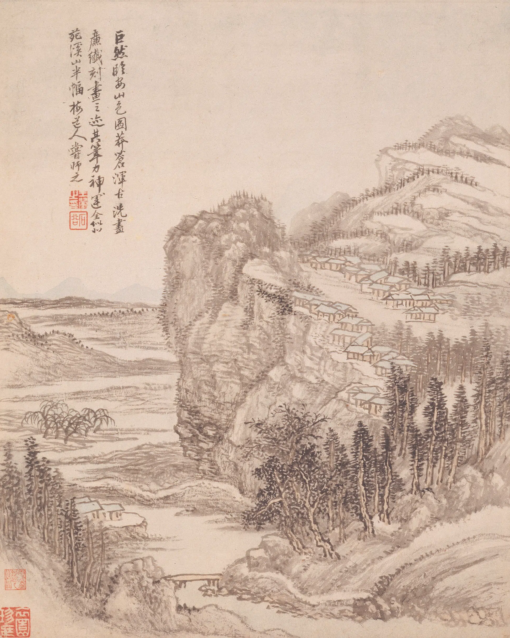 清代【王翚】《仿古山水册-2》 第5张