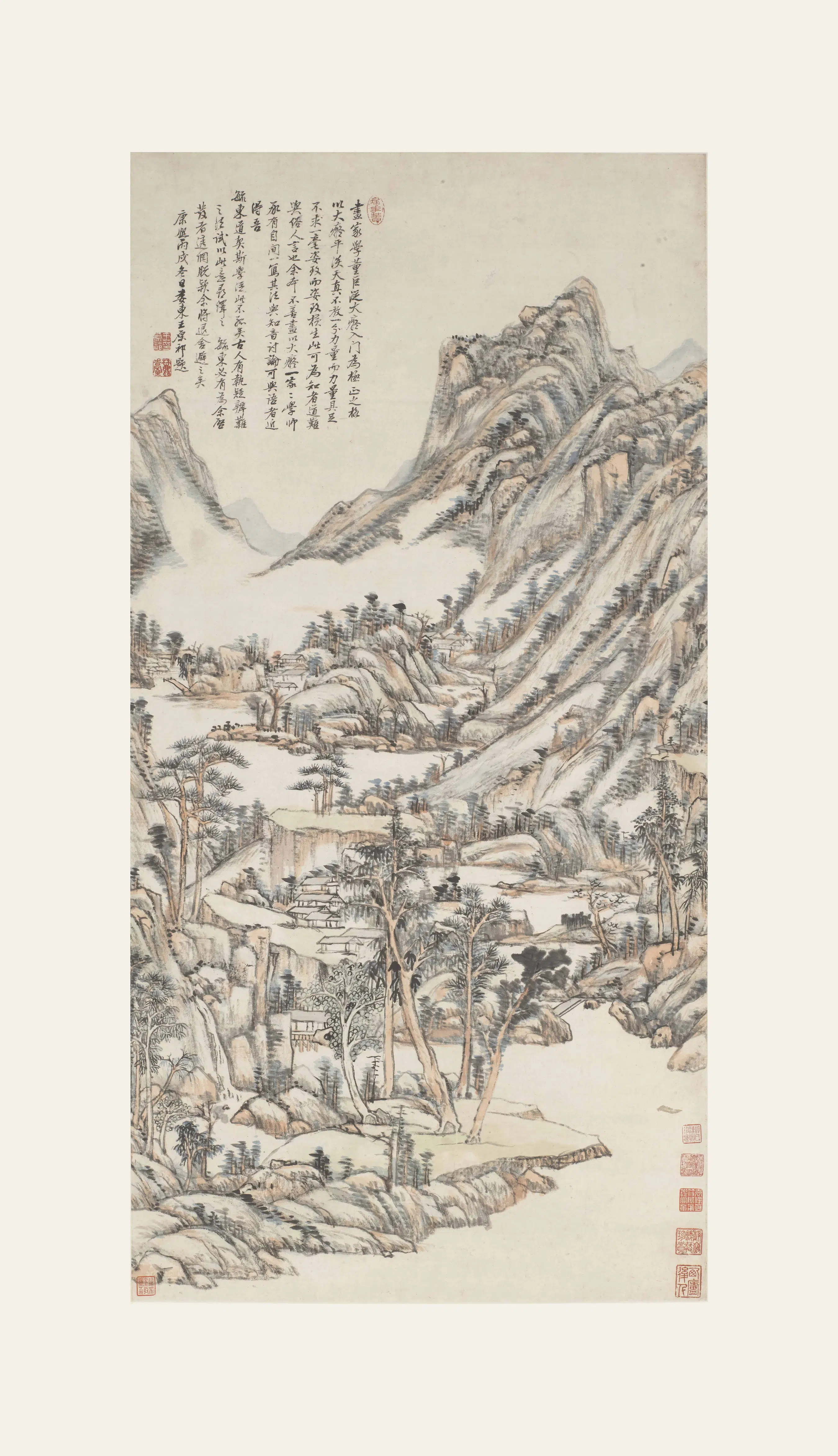 清代【王原祁】《仿大痴山水图轴》