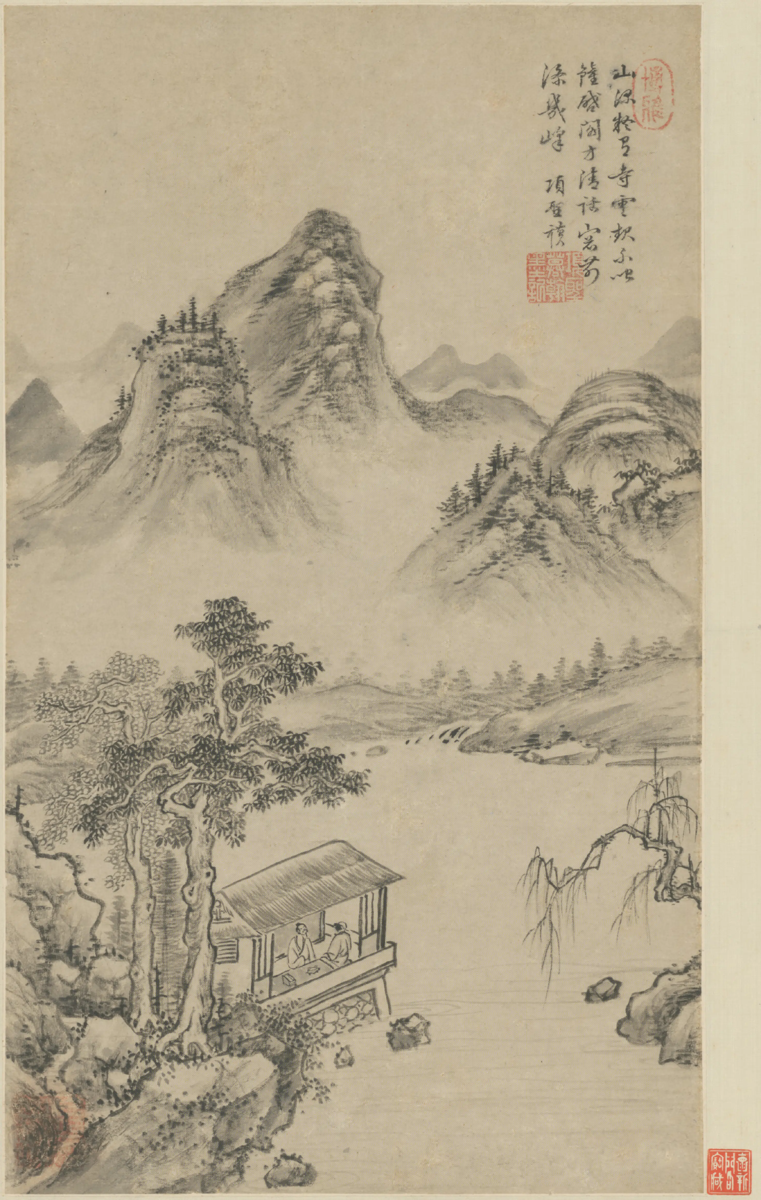 明朝【项圣谟】《山水轴-2》