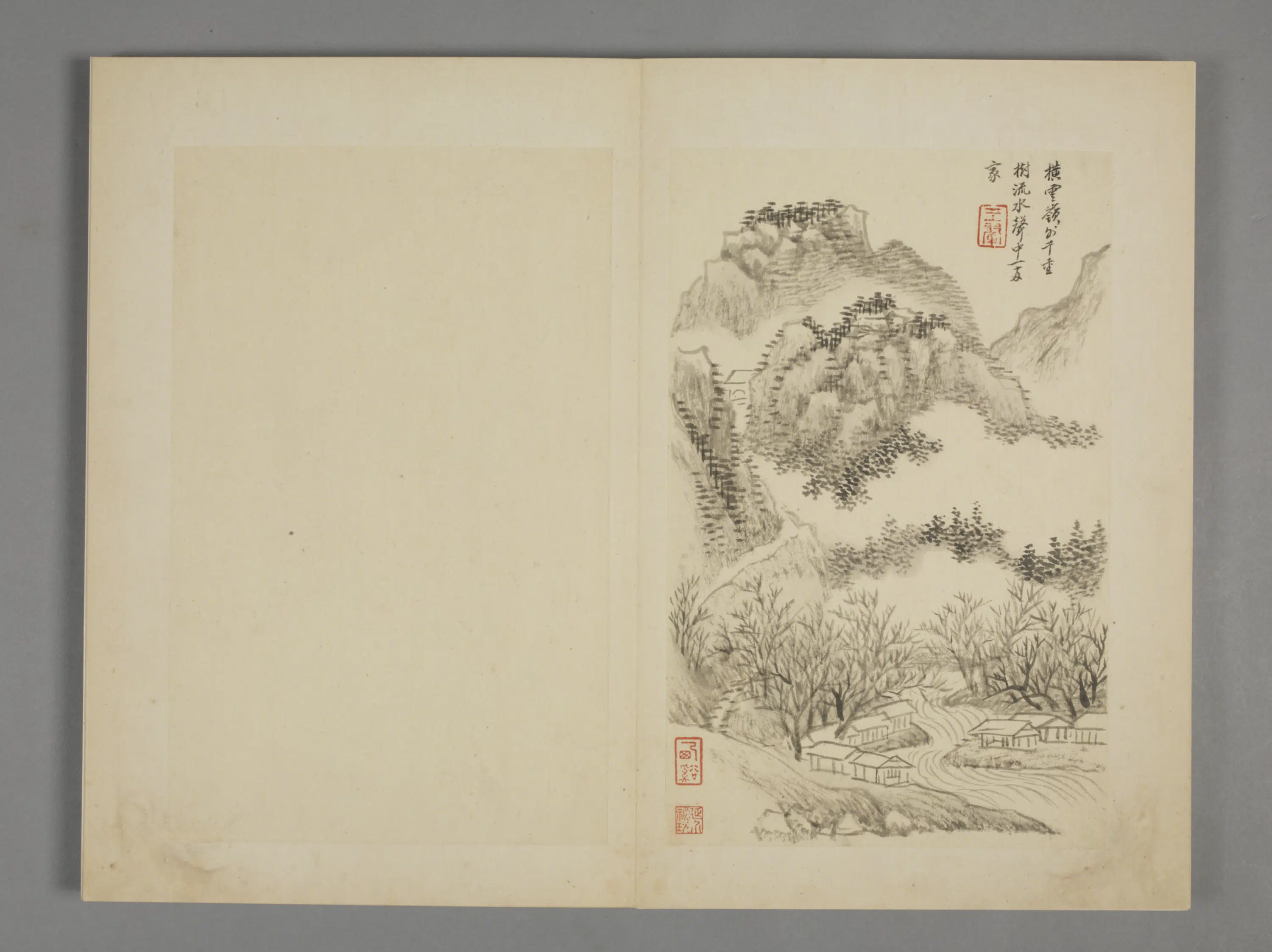 清代【王翚】《仿古山水册(9开)》 第8张 清代【王翚】《仿古山水册(9开)》 第8张