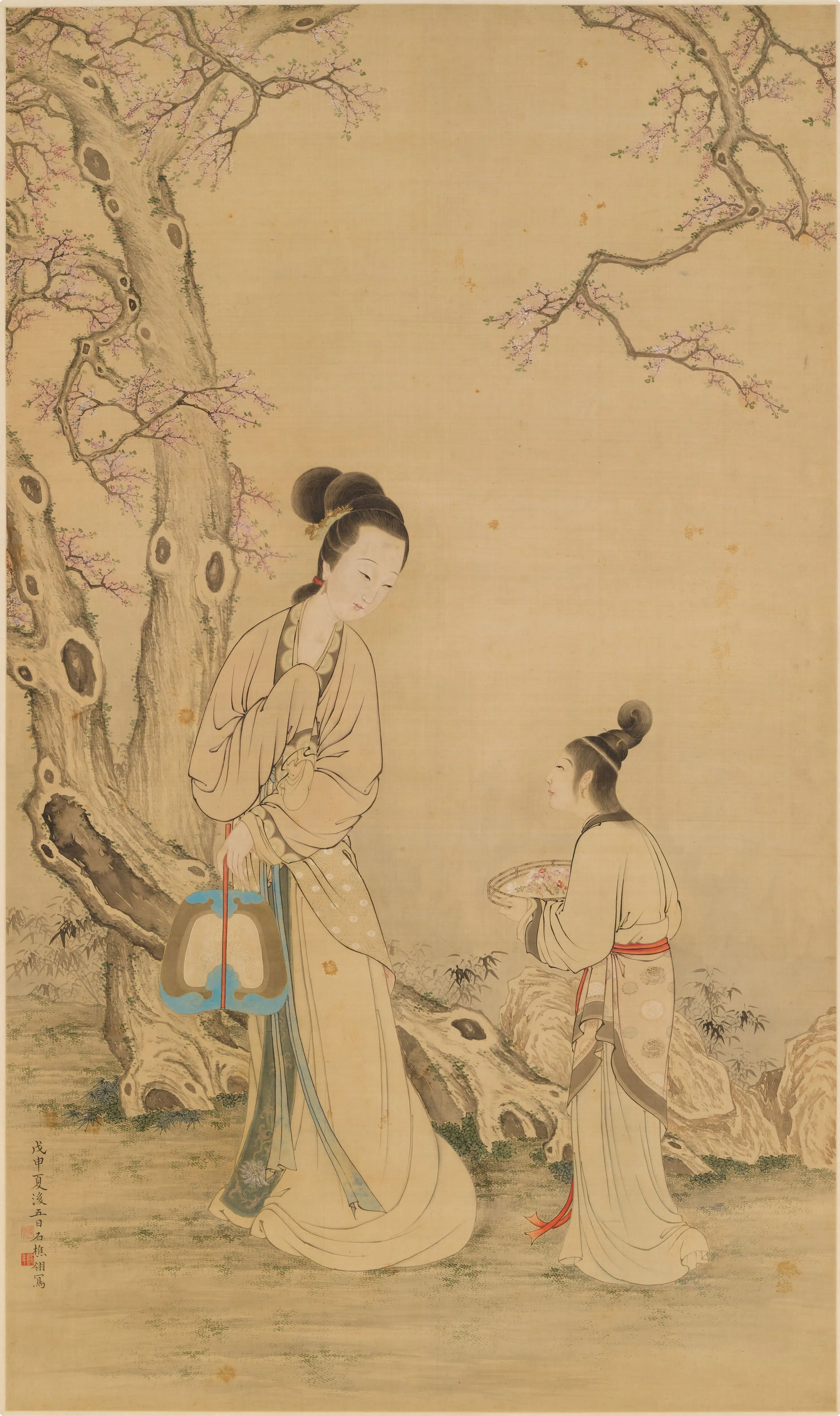 清代【张翎】《仕女图轴》