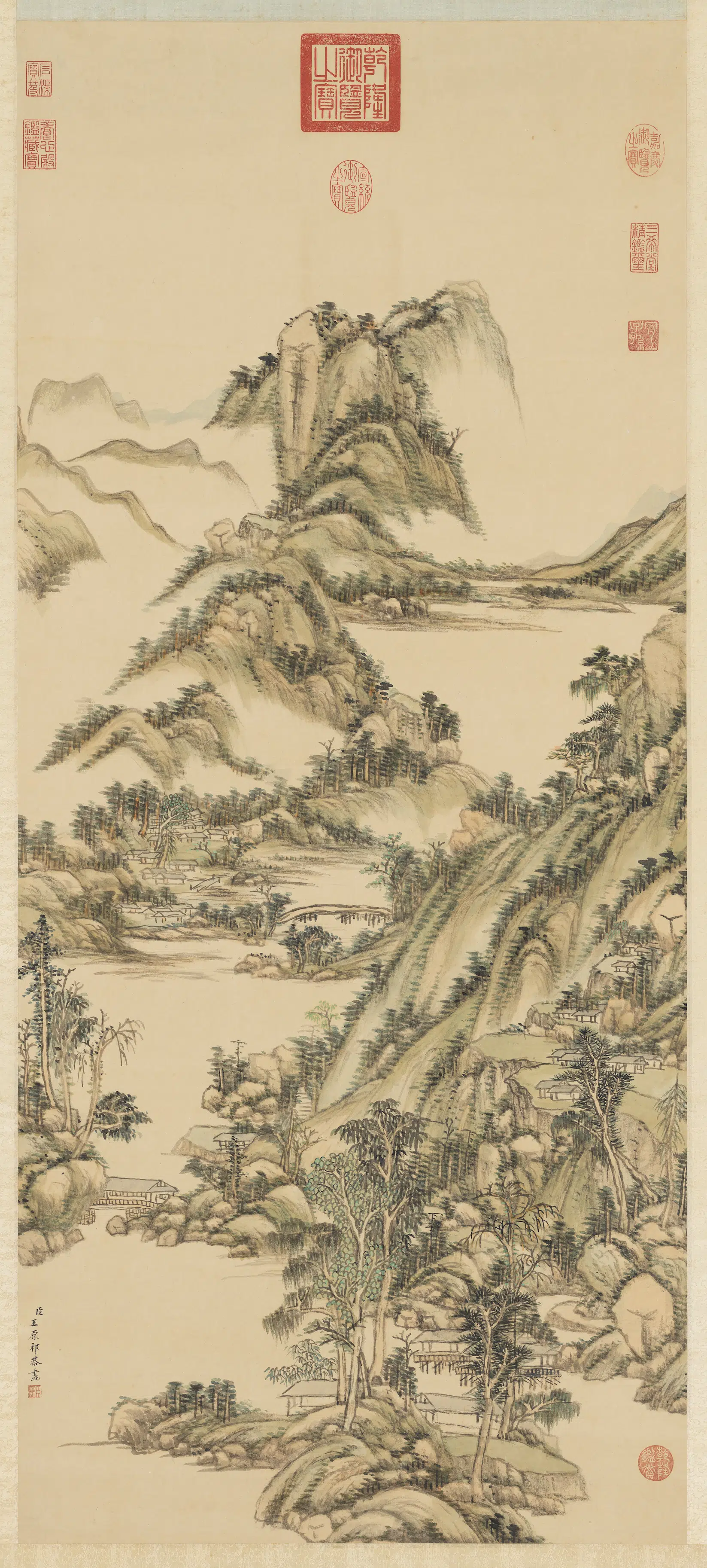 清代【王原祁】《晴翠浮岚图轴》