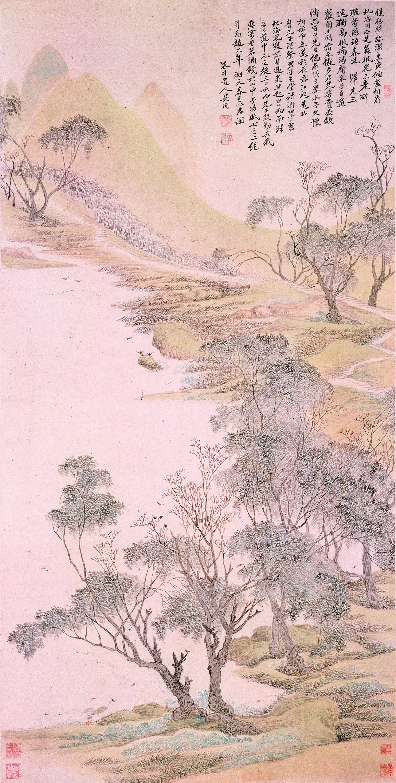 清代【吴历】《湖天春色图轴》