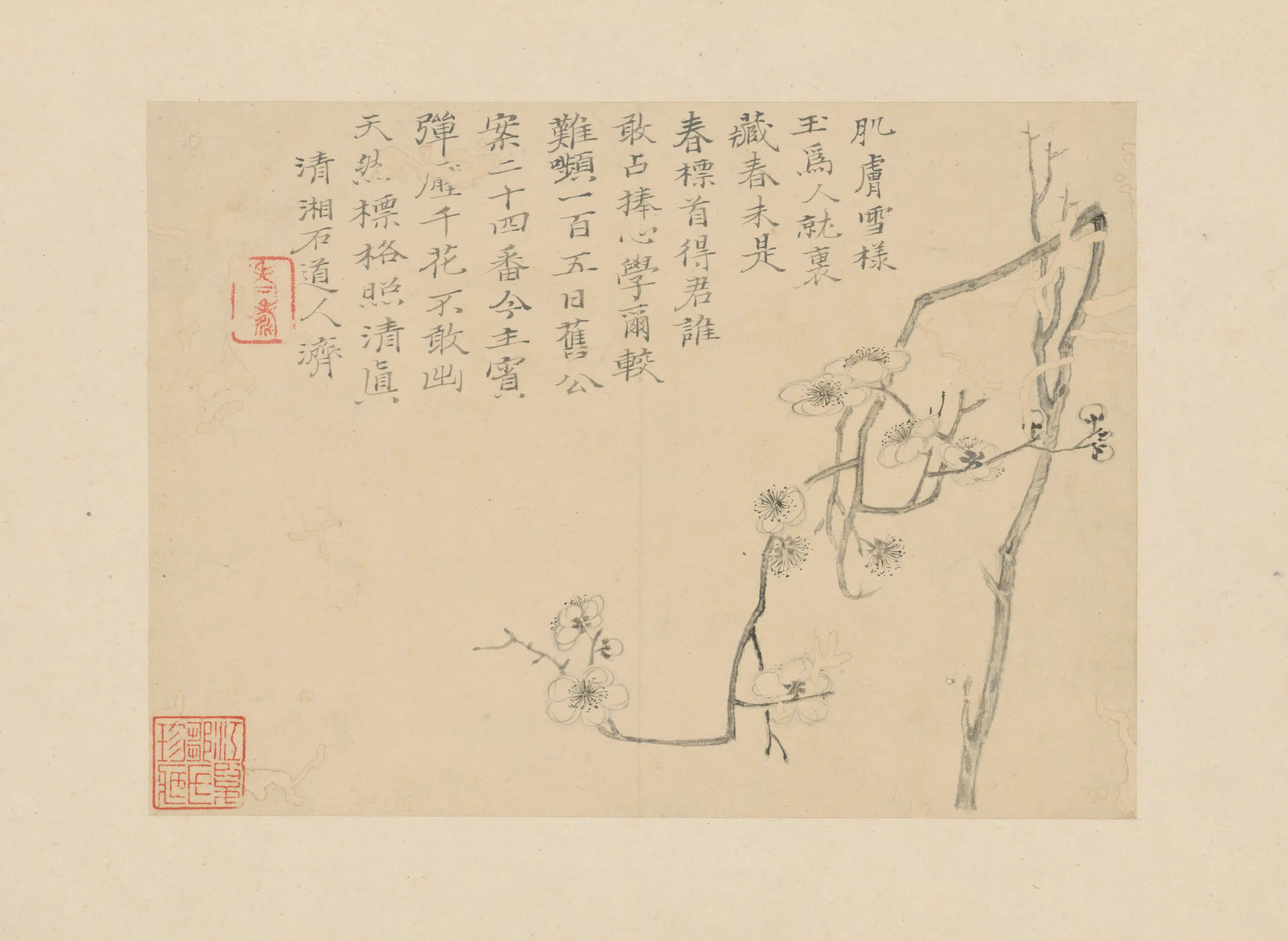 清代【原济】《梅花册单页》