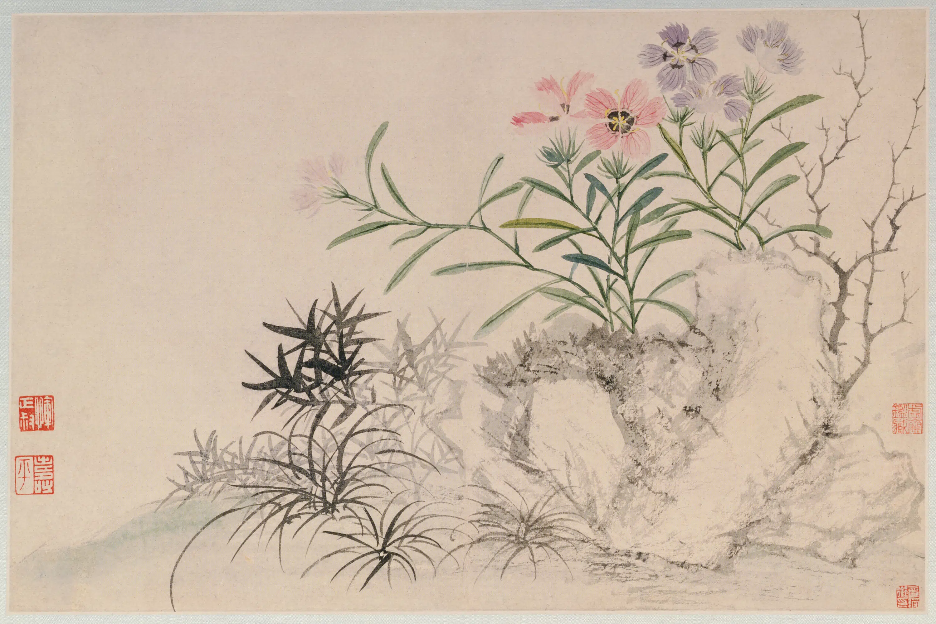 清代【恽寿平】《花卉山水册(12开)》 第9张 清代【恽寿平】《花卉山水册(12开)》 第9张