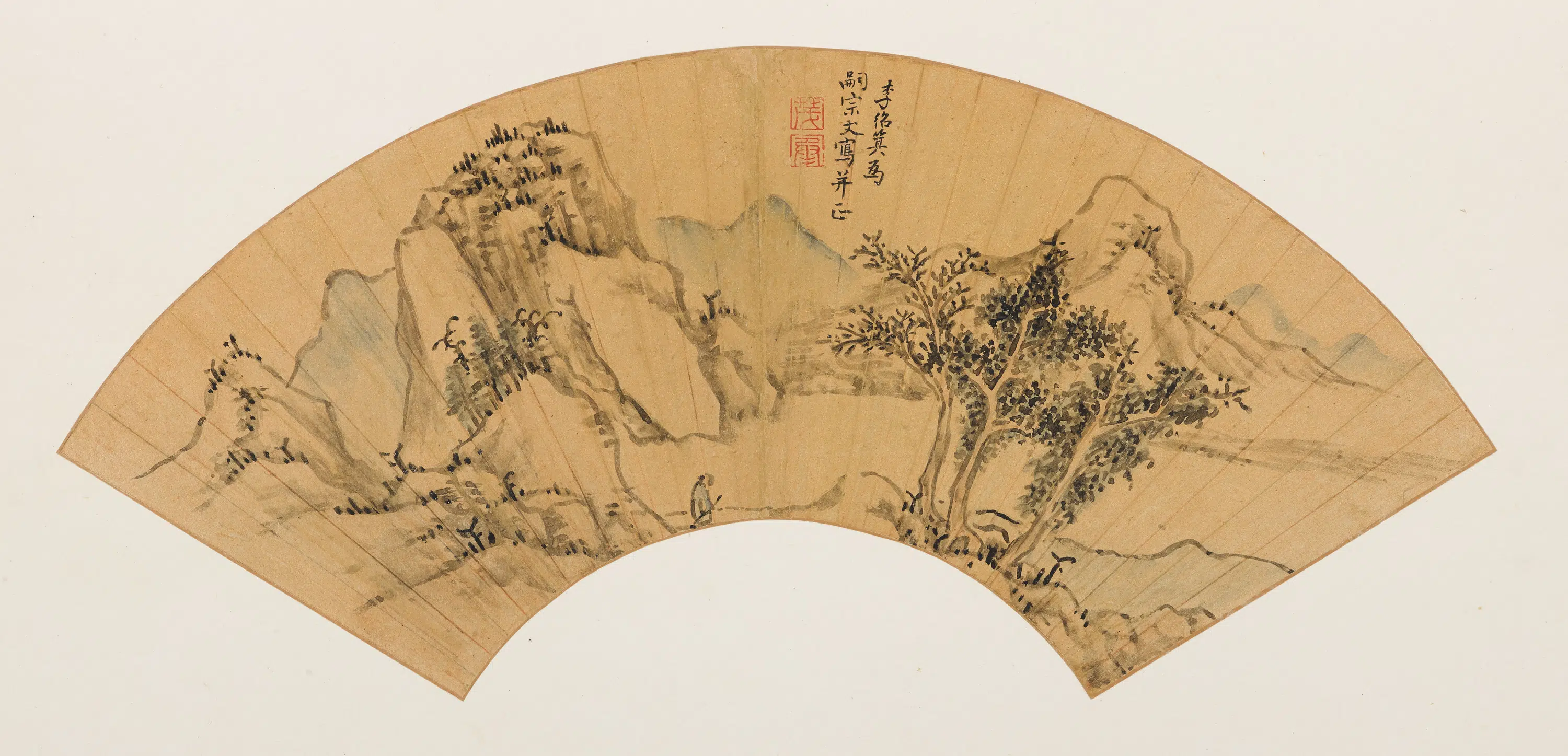 明朝【陈继儒】《等山水花卉画扇集册》