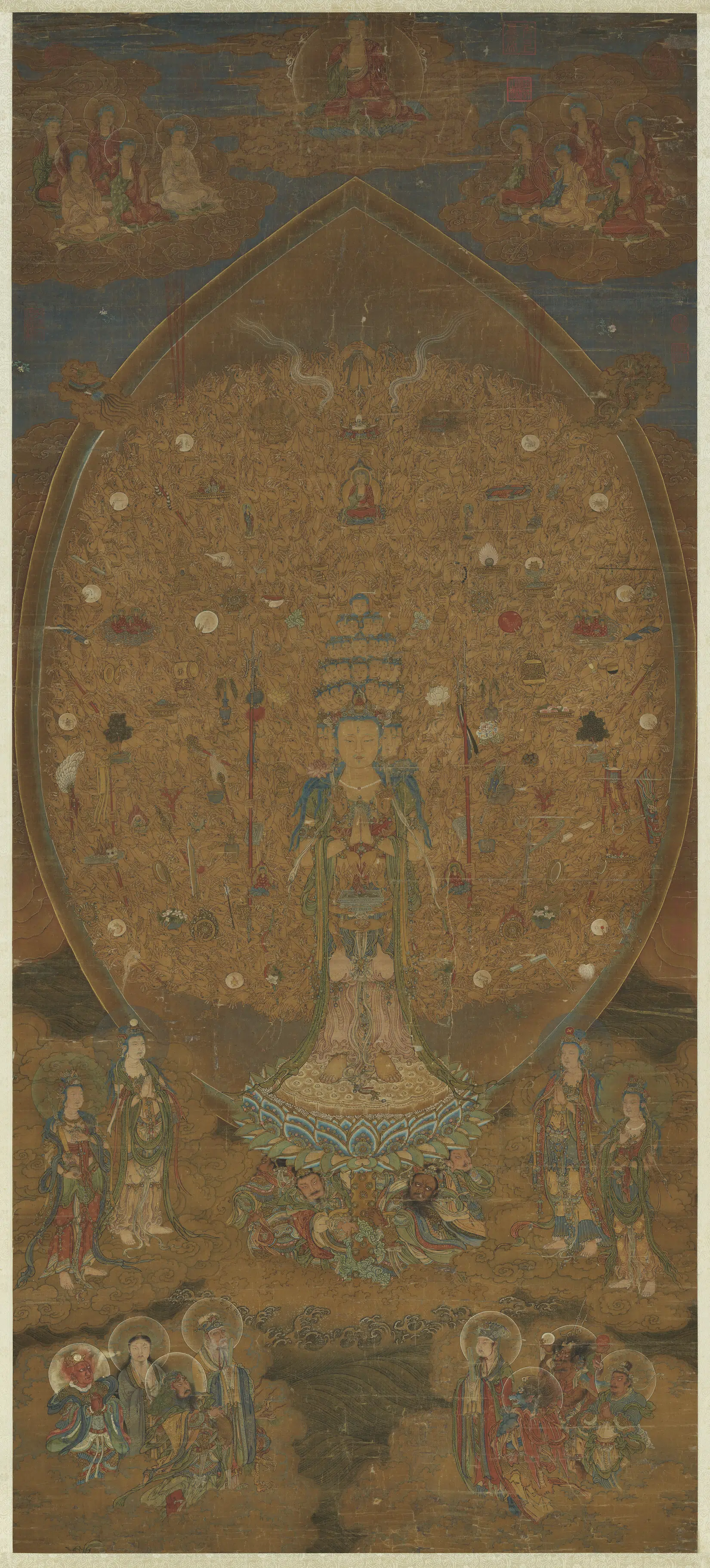 宋代《宋人画千手千眼观世音菩萨图轴》