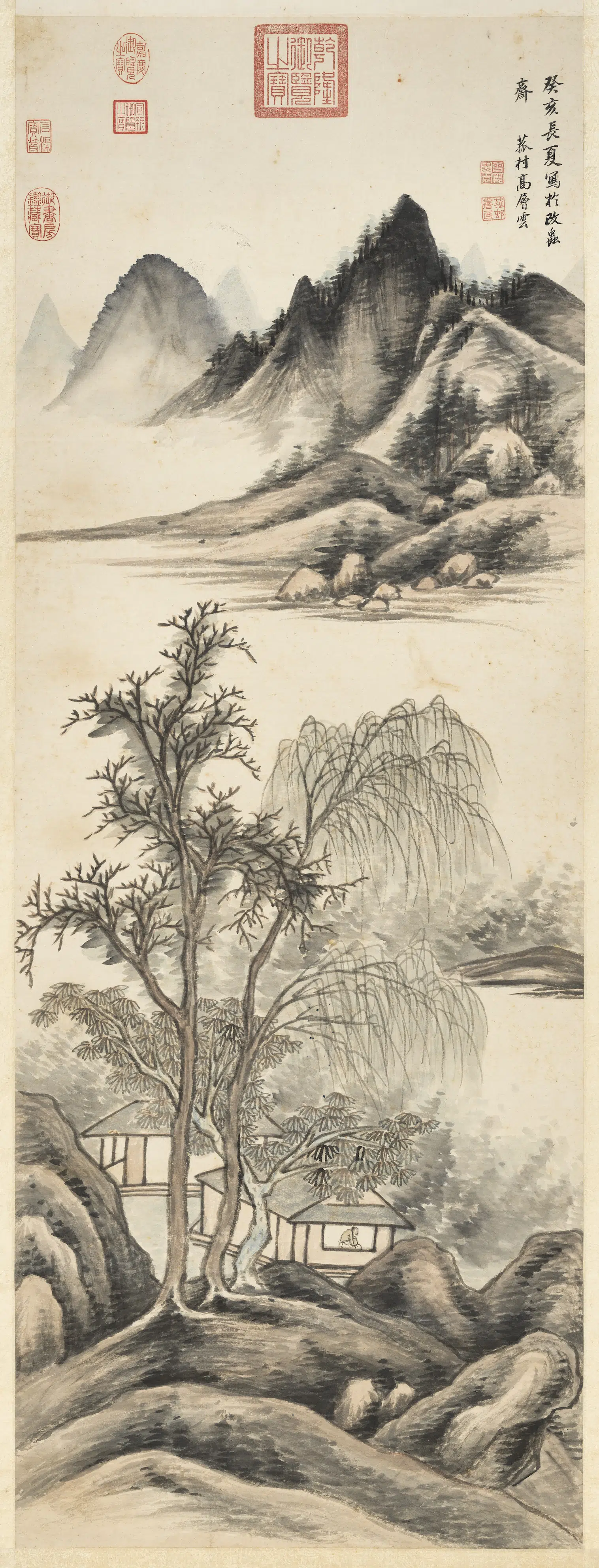 清代【高层云】《山水图轴》