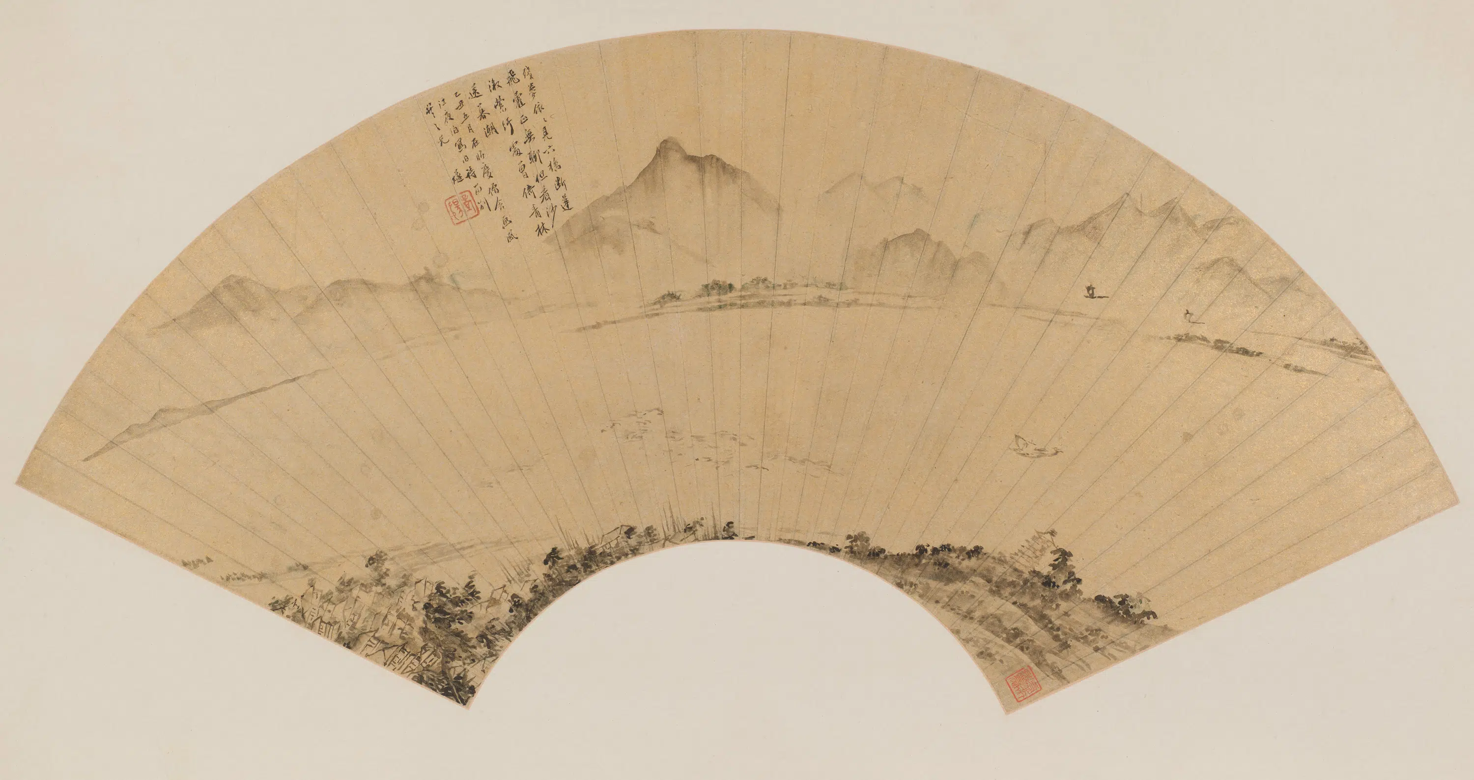 明朝【程嘉燧】《山水扇册》