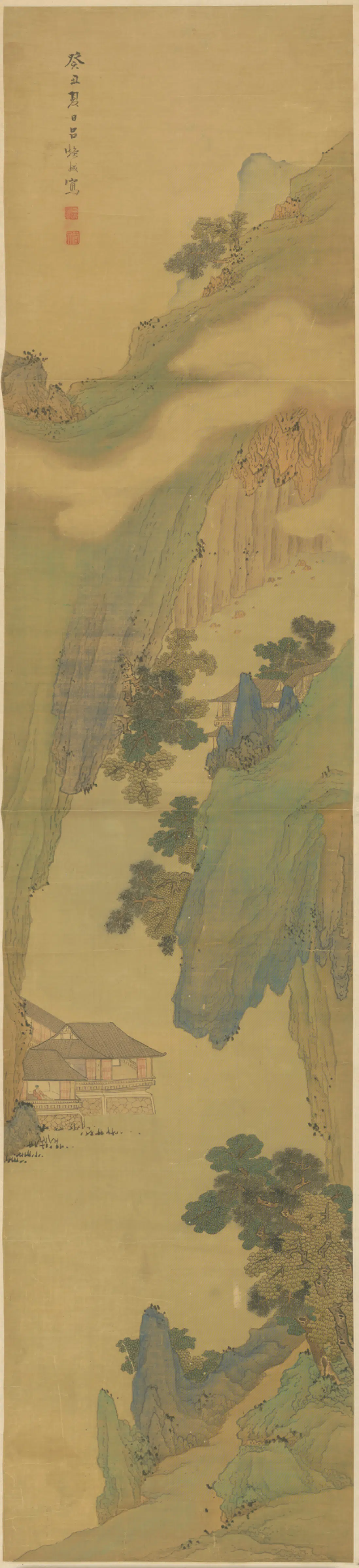 清代【吕焕成】《山水图轴》