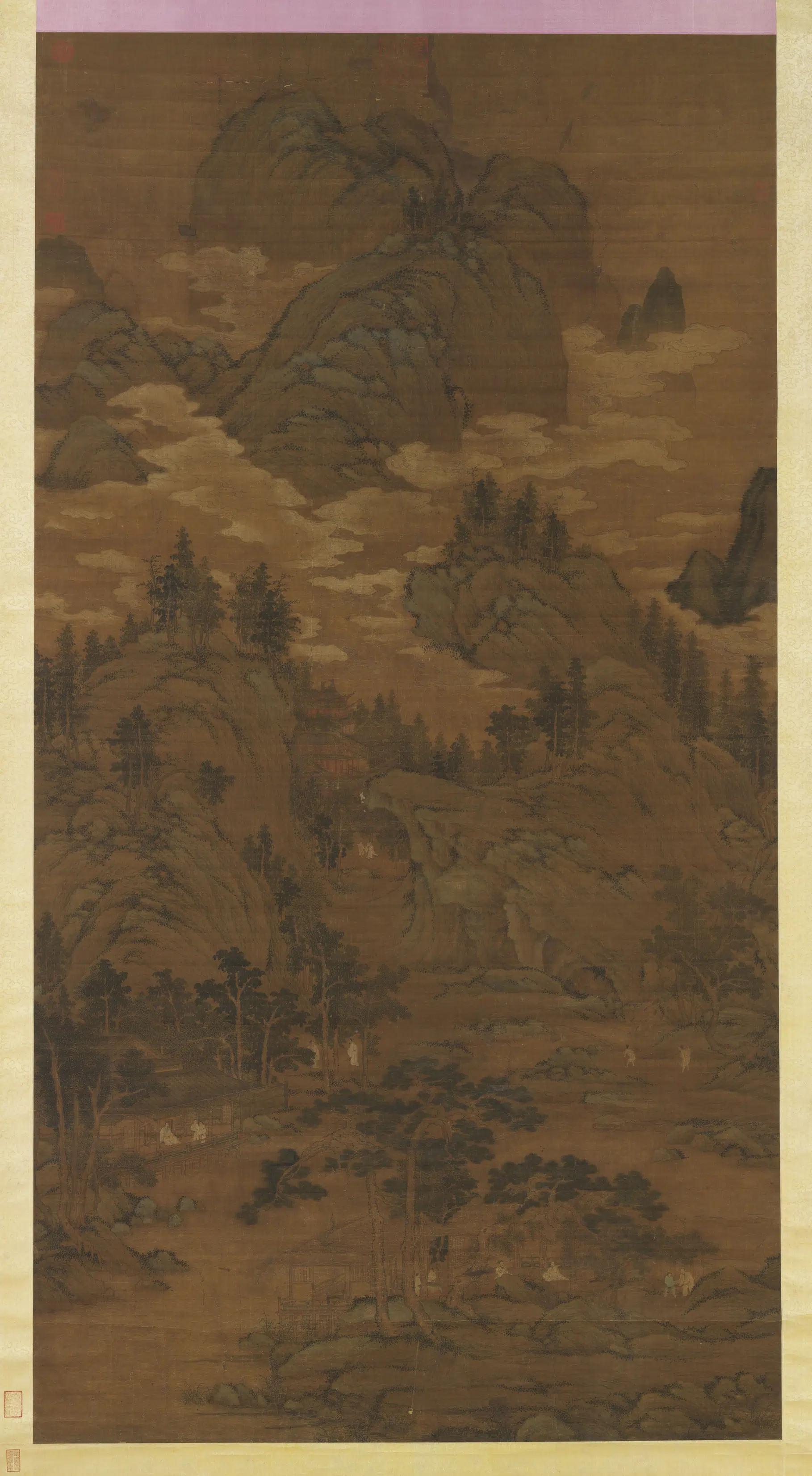 元朝【盛懋】《溪山清夏图轴》